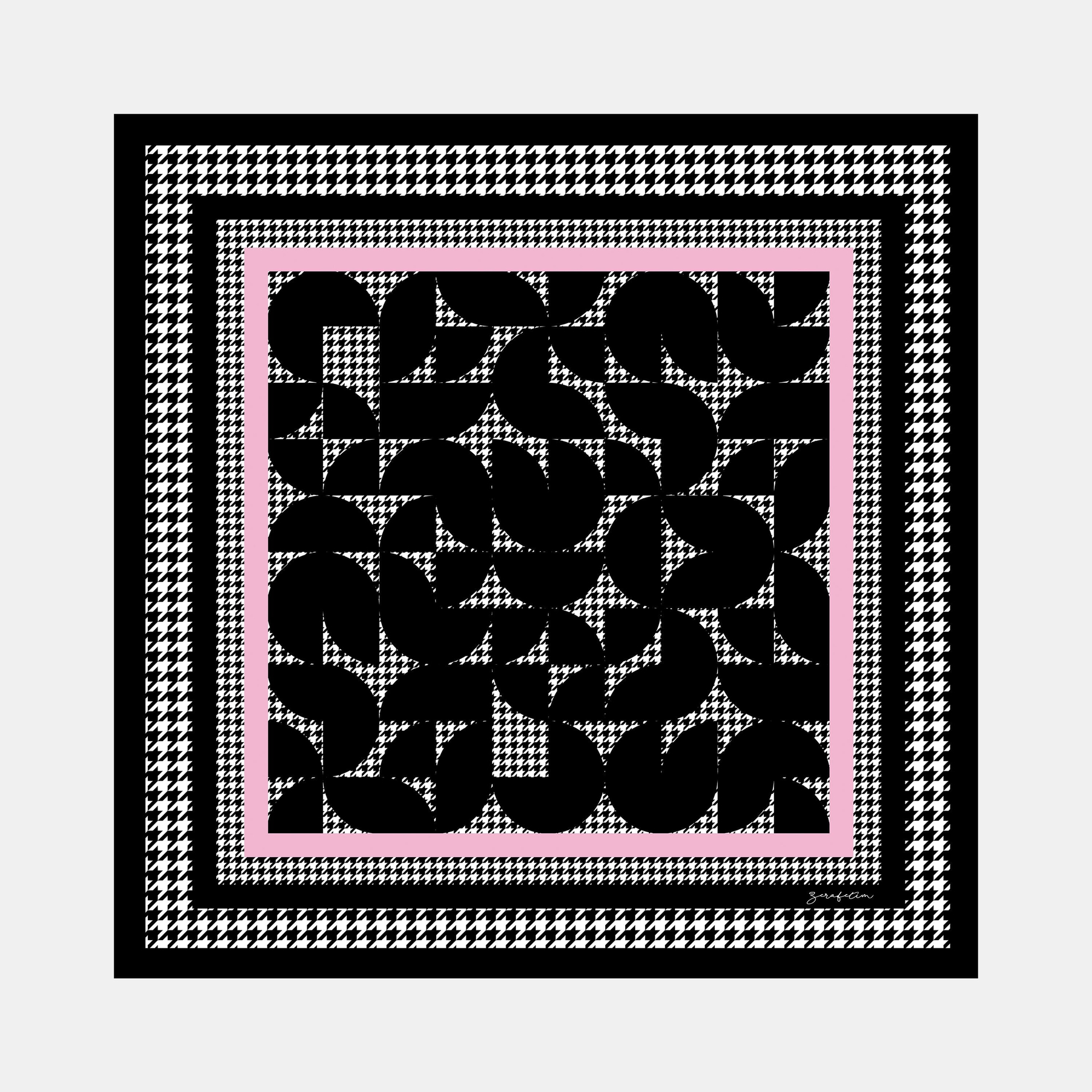 Kazayağı Desen İpek Twill Eşarp