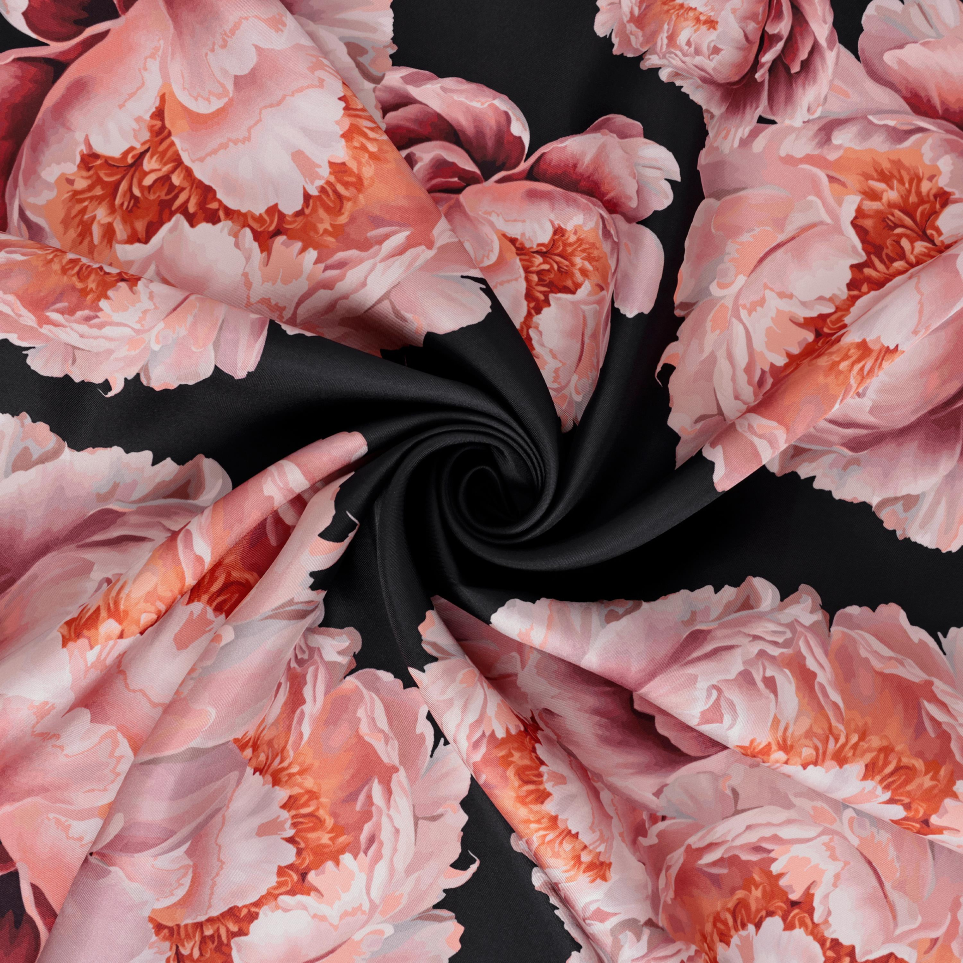Peony Desen İpek Twill Eşarp