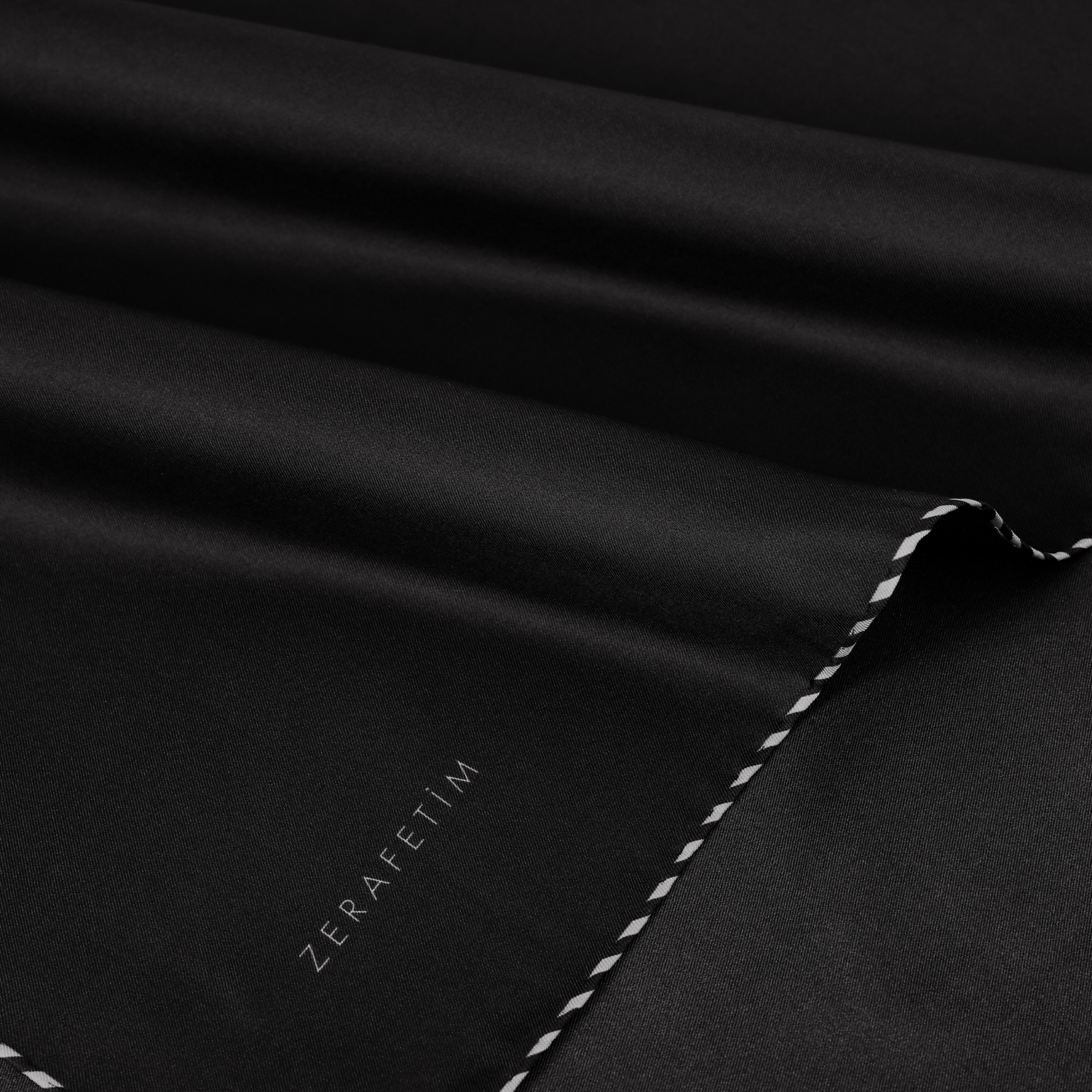 Plain Line Desen İpek Twill Eşarp