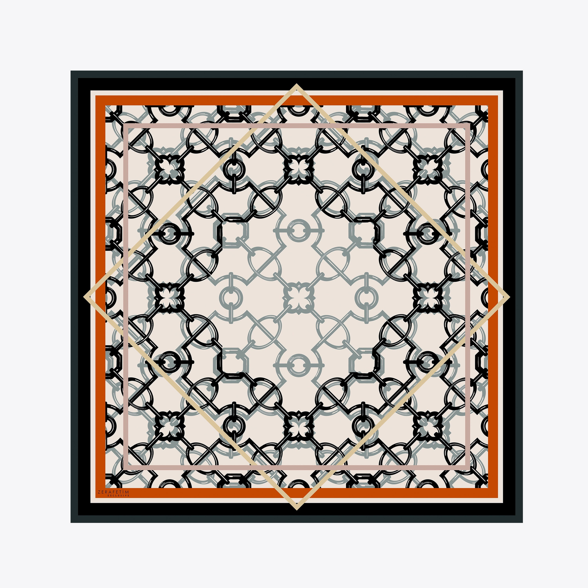 Selçuklu Desen Exclusive İpek Twill Eşarp