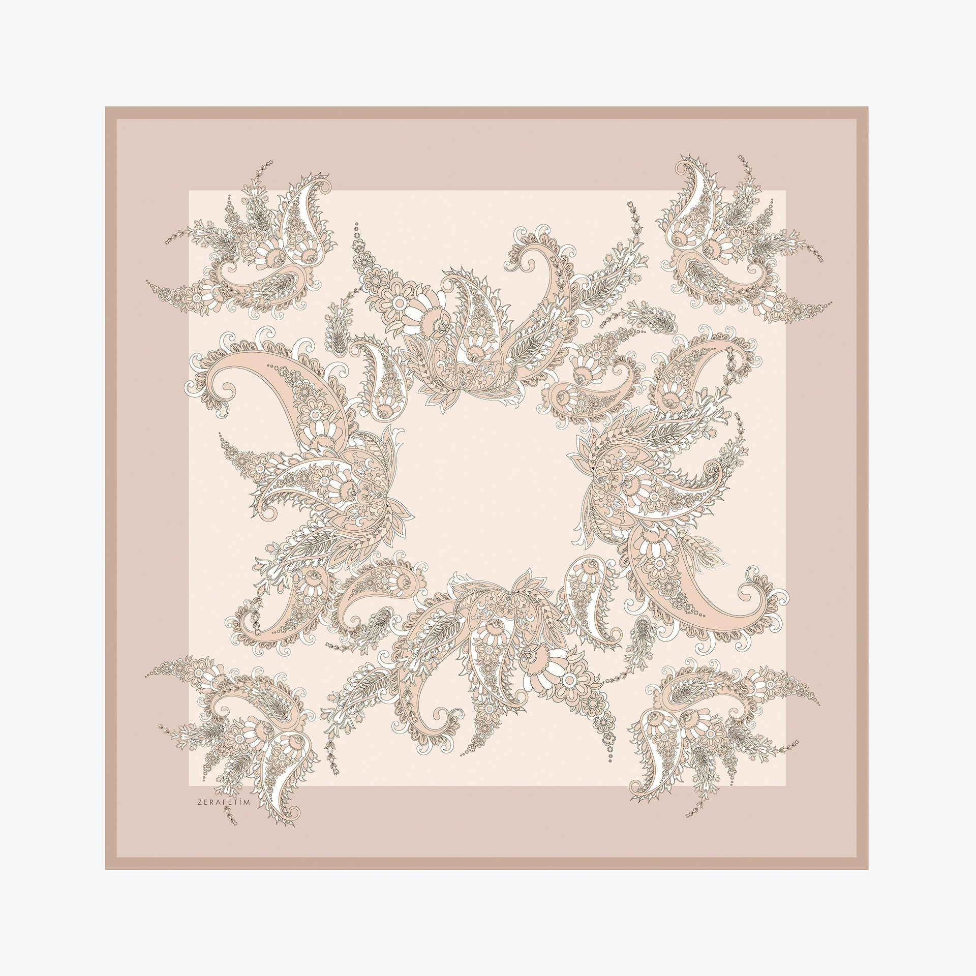 Shawl Desen İpek Twill Eşarp