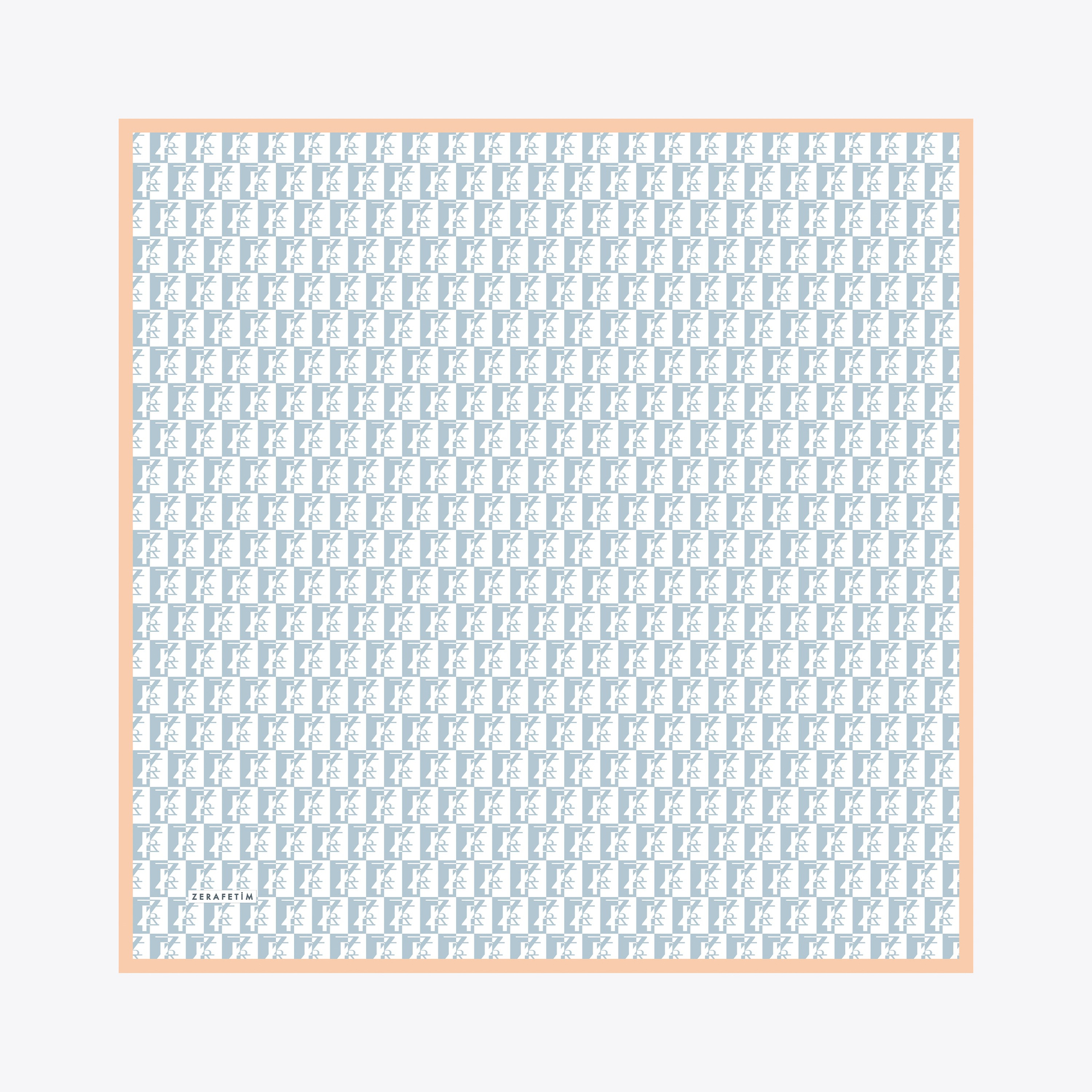 Zrf Monogram Desen İpek Twill Eşarp