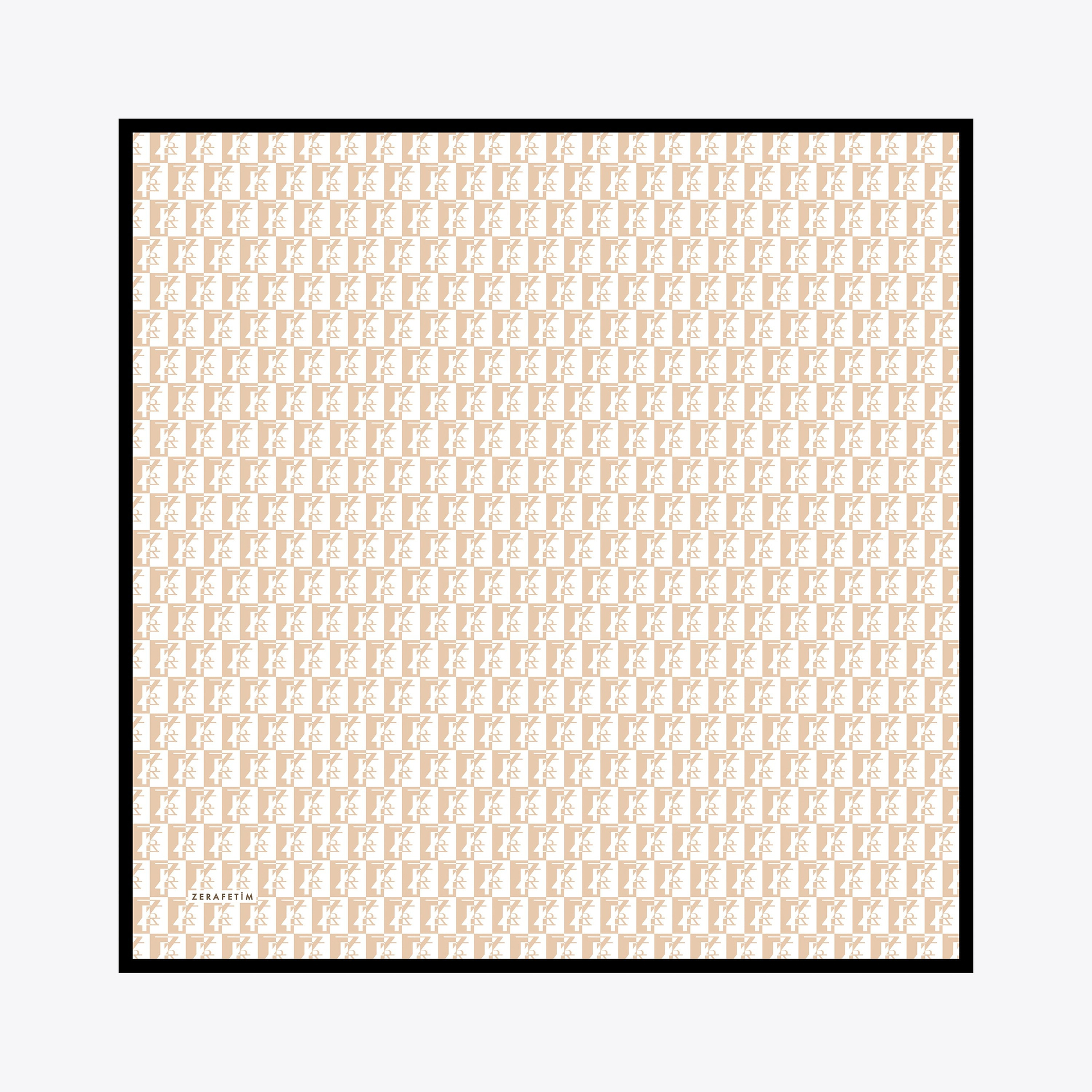 Zrf Monogram Desen İpek Twill Eşarp