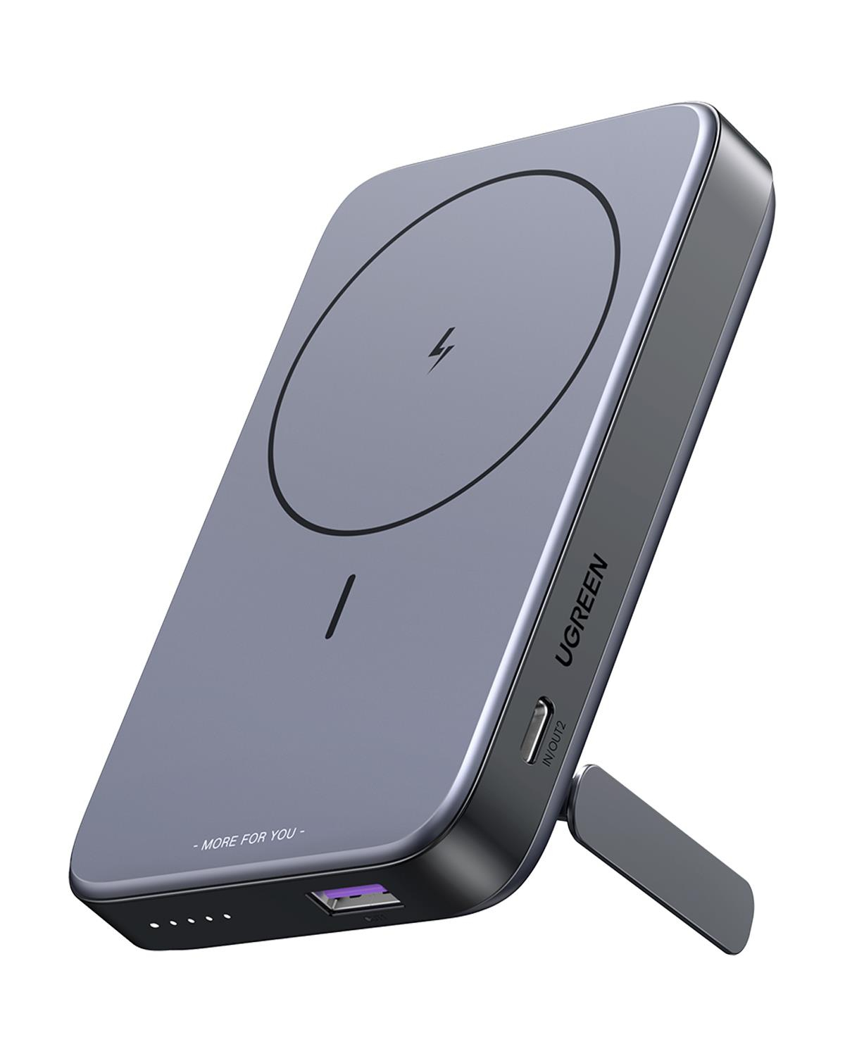 UGREEN 10.000 mAh 22,5W Magsafe Wireless Standlı Kablosuz Hızlı Powerbank 1xUSB-A, 1xUSB-C, Uzay Grisi, 15086
