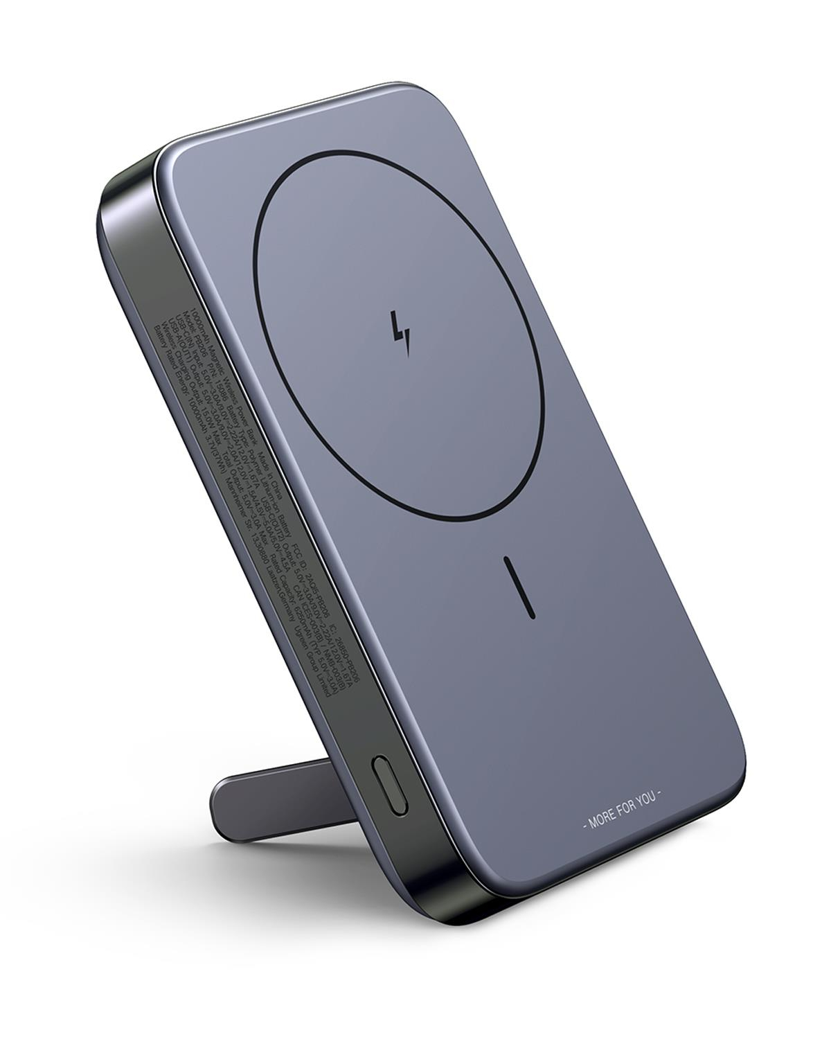 UGREEN 10.000 mAh 22,5W Magsafe Wireless Standlı Kablosuz Hızlı Powerbank 1xUSB-A, 1xUSB-C, Uzay Grisi, 15086