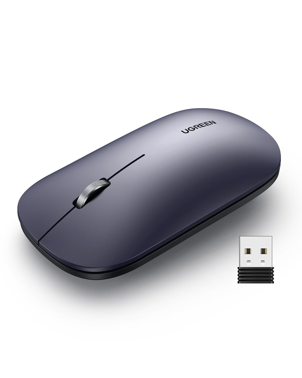 UGREEN 2.4Ghz USB Bağlantısı, 4000 Dpi, Sessiz Tuşlu Kablosuz Optik Mouse, Siyah, 90372