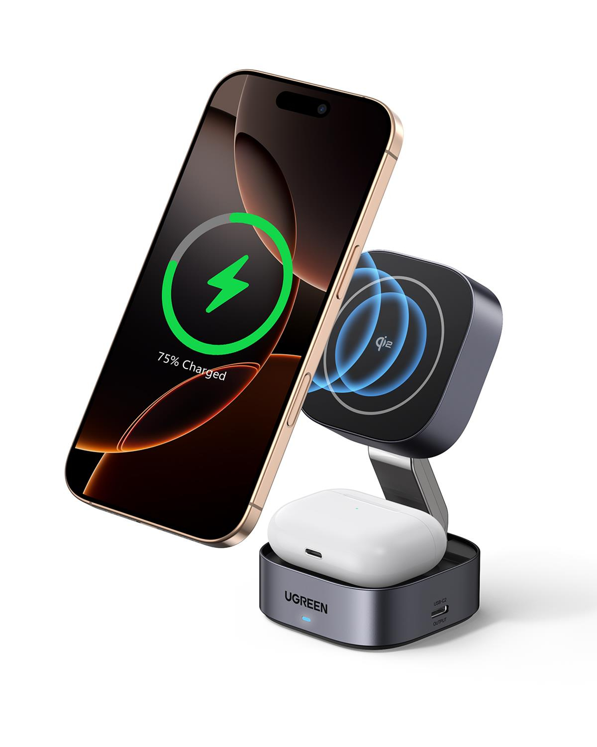 UGREEN 2si 1 Arada MagSafe Kablosuz Hızlı Şarj Standı, 35316