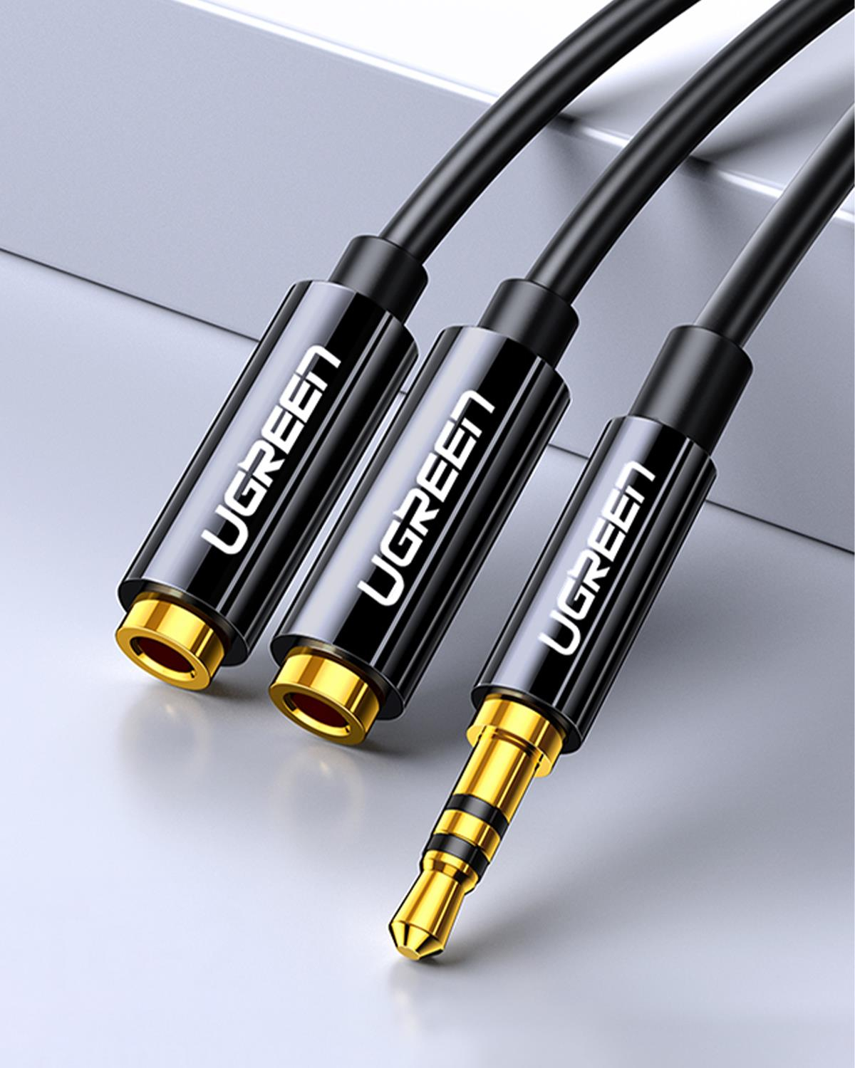 UGREEN 3.5mm 2li Aux Kulaklık Çoklayıcı, Siyah, 20816