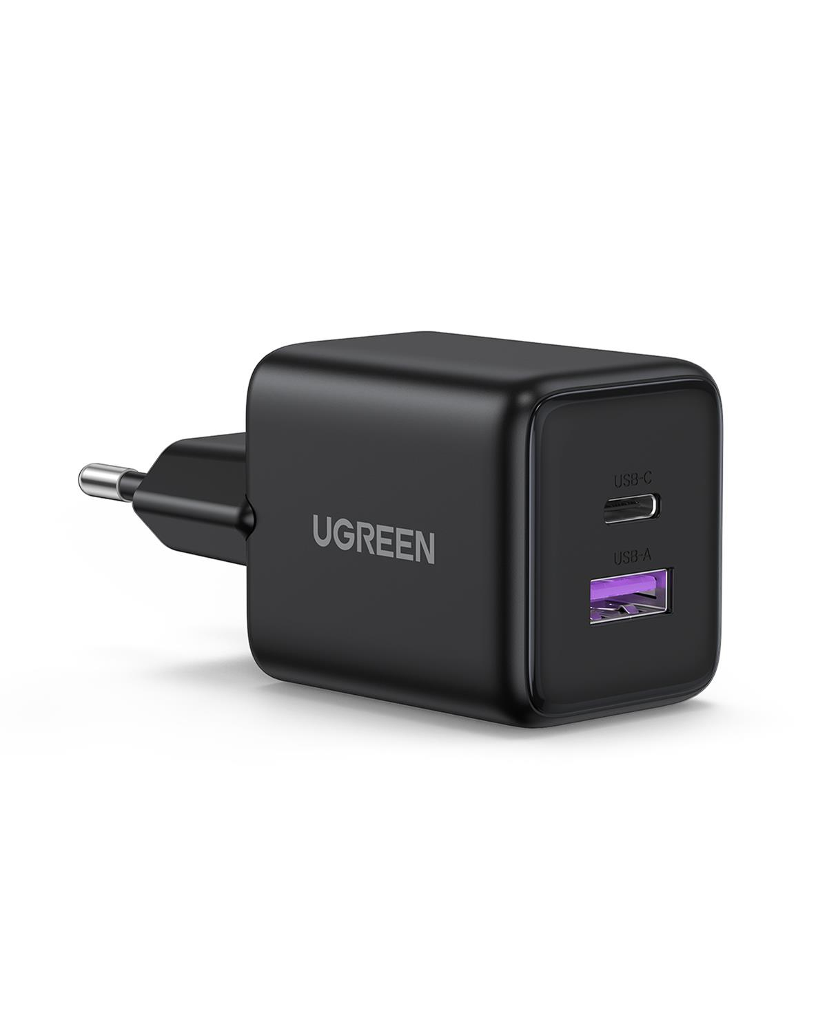UGREEN 30W GaN Hızlı Şarj Cihazı 2 Portlu, 1xUSB-A, 1xUSB-C, Siyah, 65014