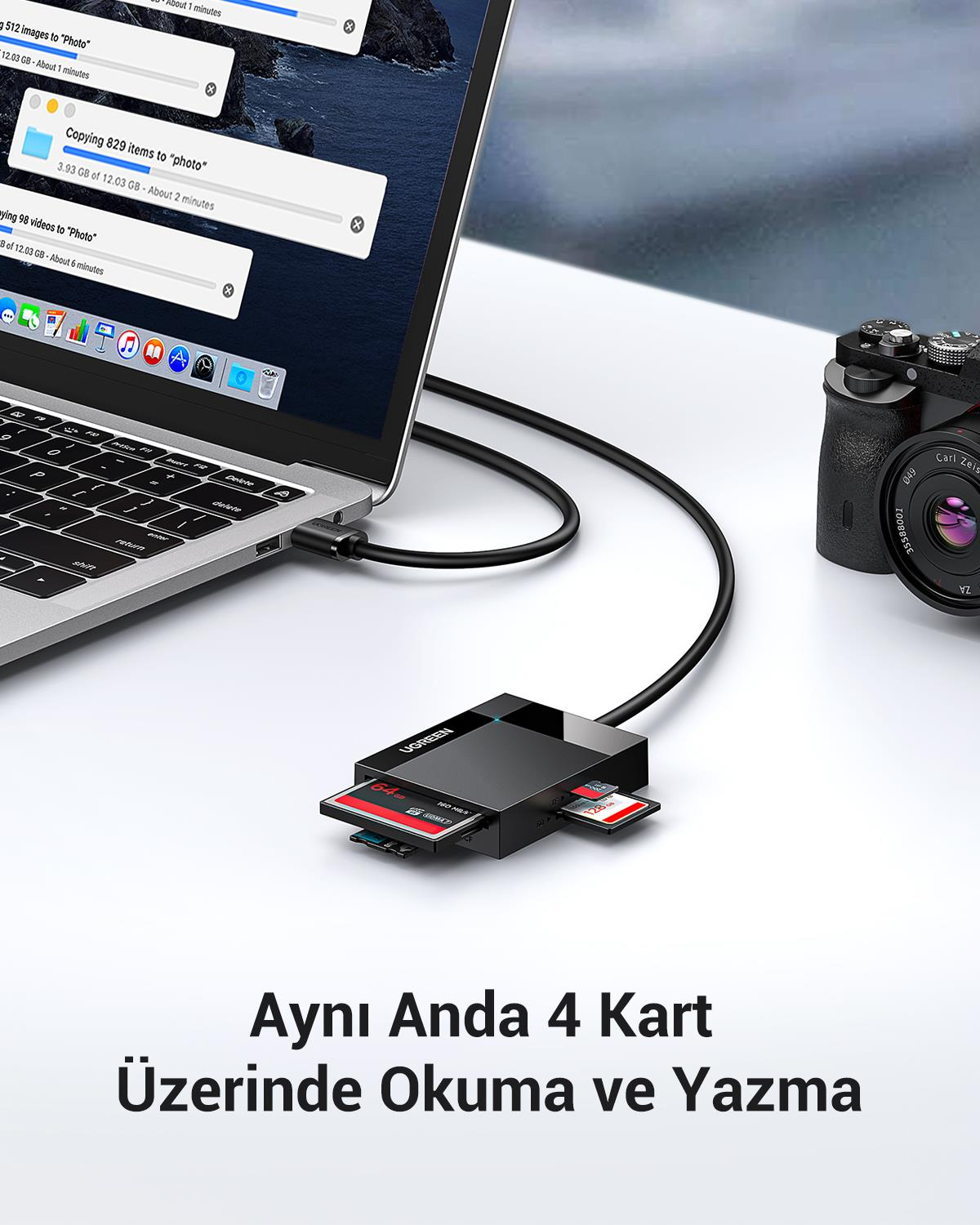 UGREEN 4-in-1 USB 3.0 Kart Okuyucu, 30333
