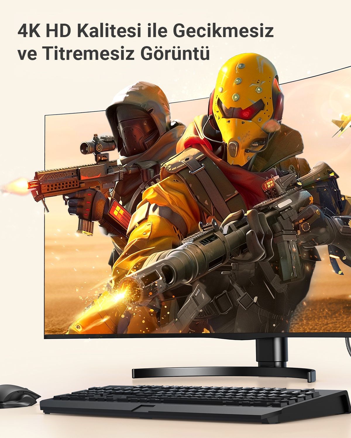 UGREEN 4K 1080P@120Hz Displayport 1.2 to HDMI 1.4 Örgülü Kablo, 1.5m, 35841