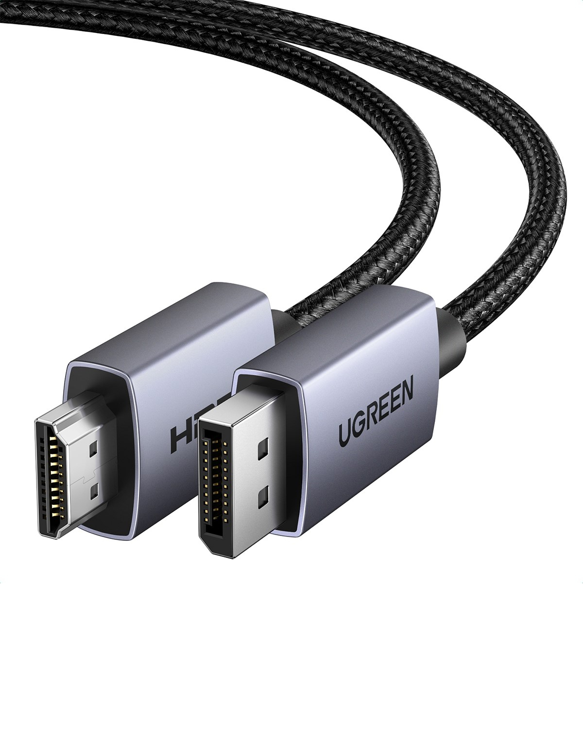 UGREEN 4K 1080P@120Hz Displayport 1.2 to HDMI 1.4 Örgülü Kablo, 1.5m, 35841