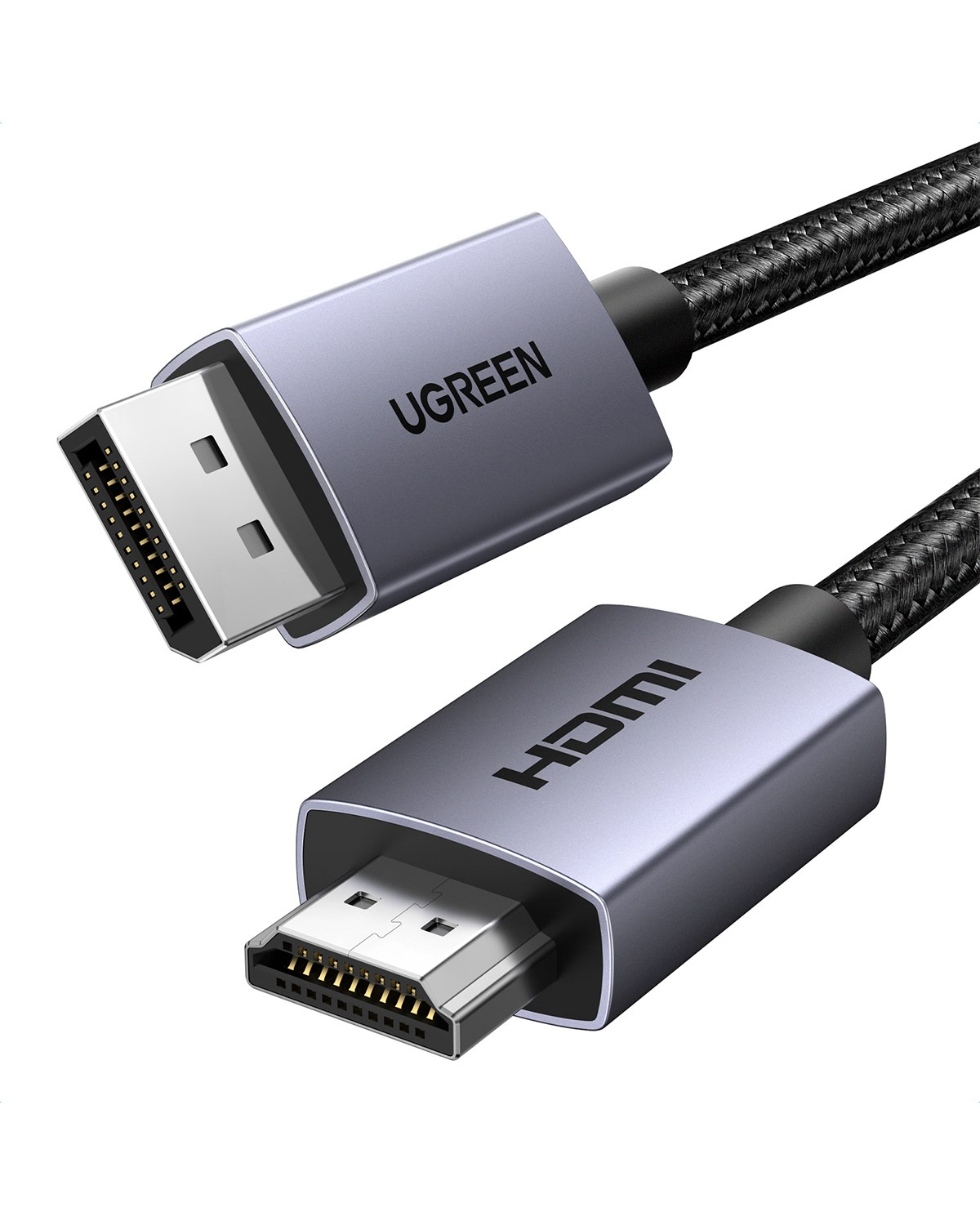 UGREEN 4K 1080P@120Hz Displayport 1.2 to HDMI 1.4 Örgülü Kablo, 1.5m, 35841