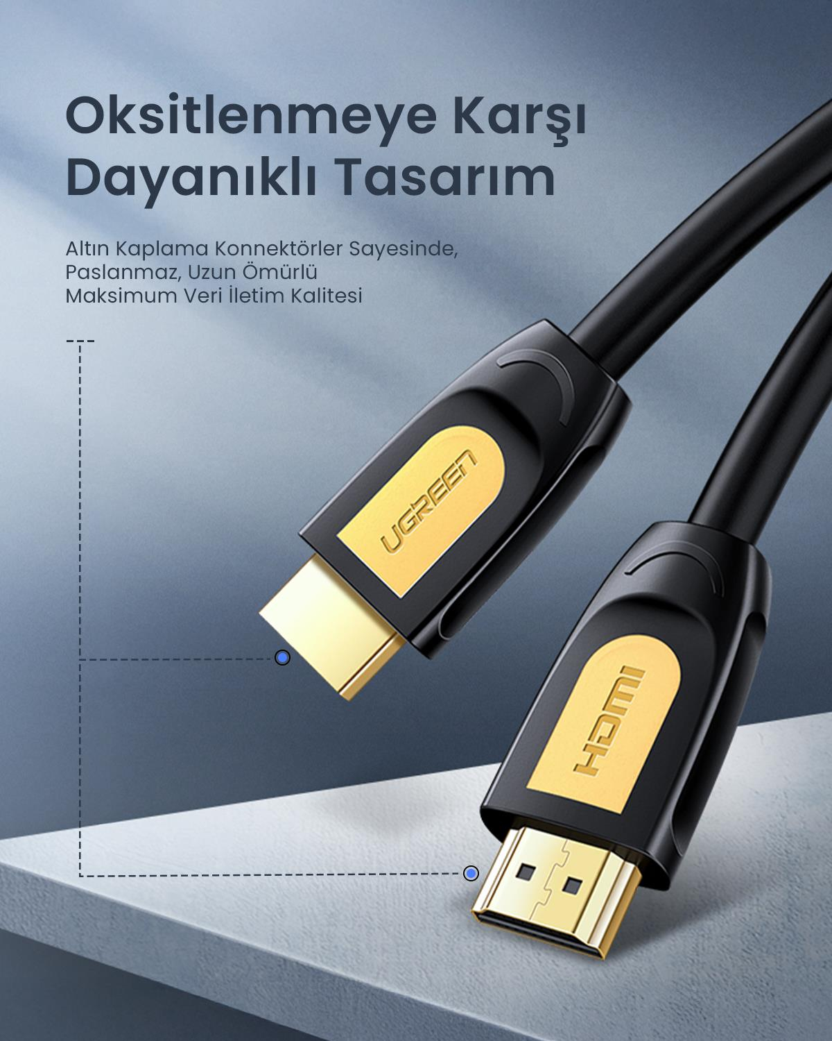 UGREEN 4K HDMI Kablo, 1.5 Metre, Siyah, 10128