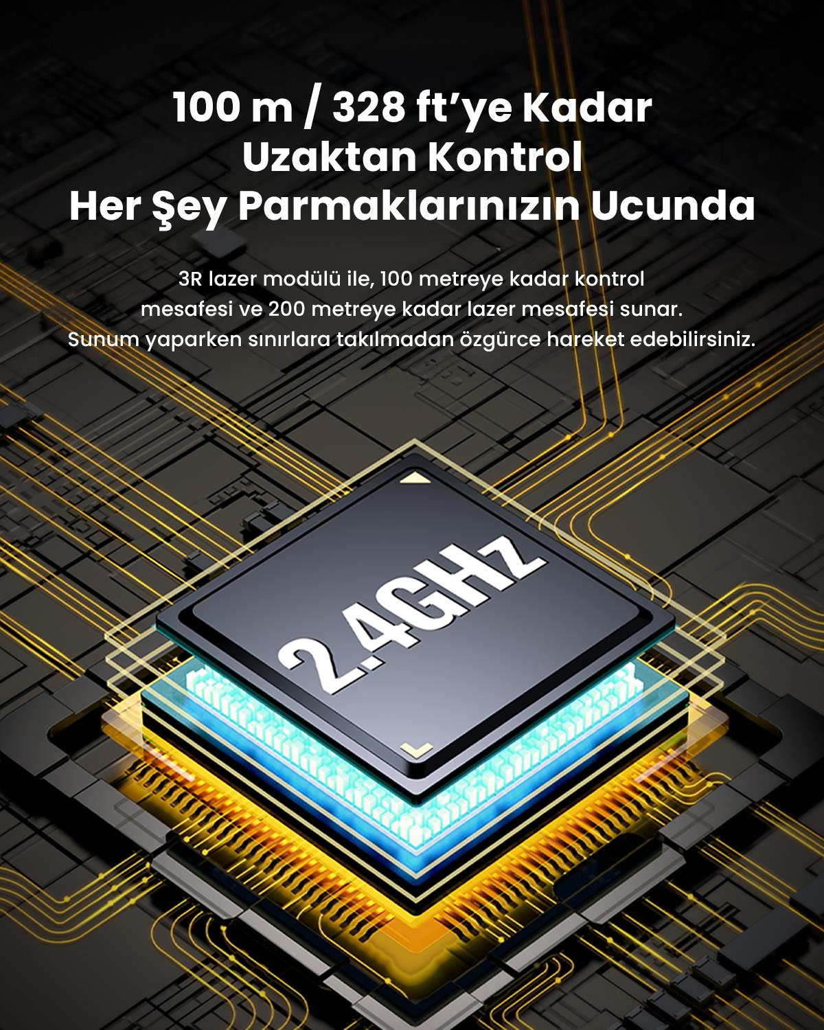 UGREEN 50654 Lazer Presenter Kablosuz Sunum