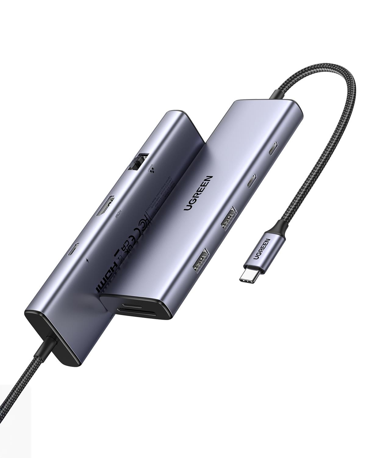 UGREEN 9-in-1 2*USB 3.0, 3*USB-C, 4K/60Hz HDMI, RJ45, SD, TF 100W PD Port Çoklayıcı Hub, 15375