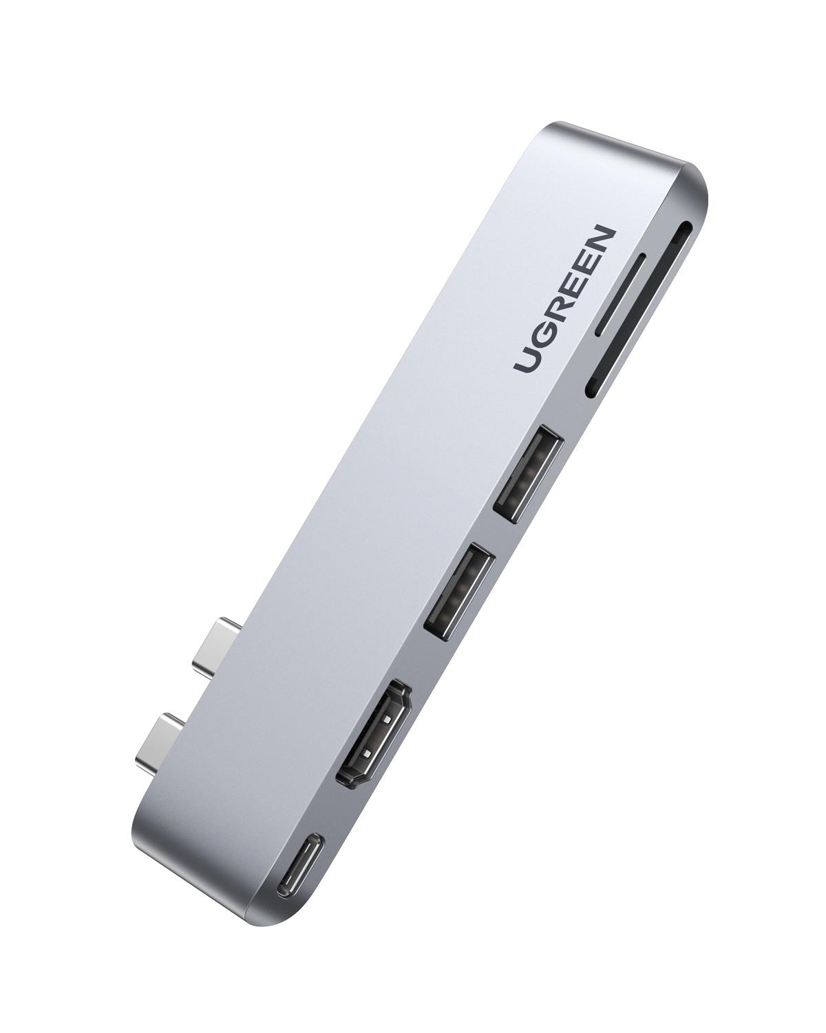 UGREEN 6-in-2 1*Thunderbolt 3 6K Video 100W PD 40Gps Type-C, 2*USB 3.0, 4K/30Hz HDMI, SD, Micro SD Port Çoklayıcı Hub, 80856