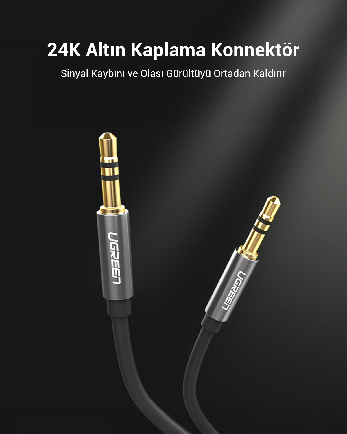 UGREEN AV119 3.5mm Aux Ses Kablosu 1 Metre, 10733