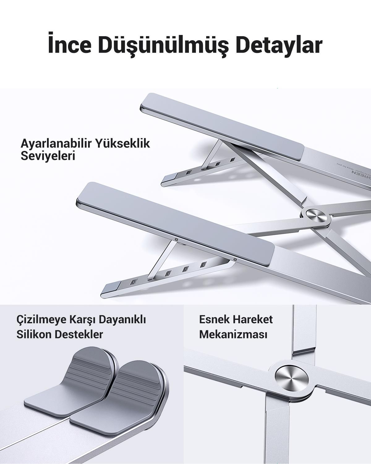 UGREEN Ayarlanabilir Katlanabilir Masaüstü Notebook Standı, 40289