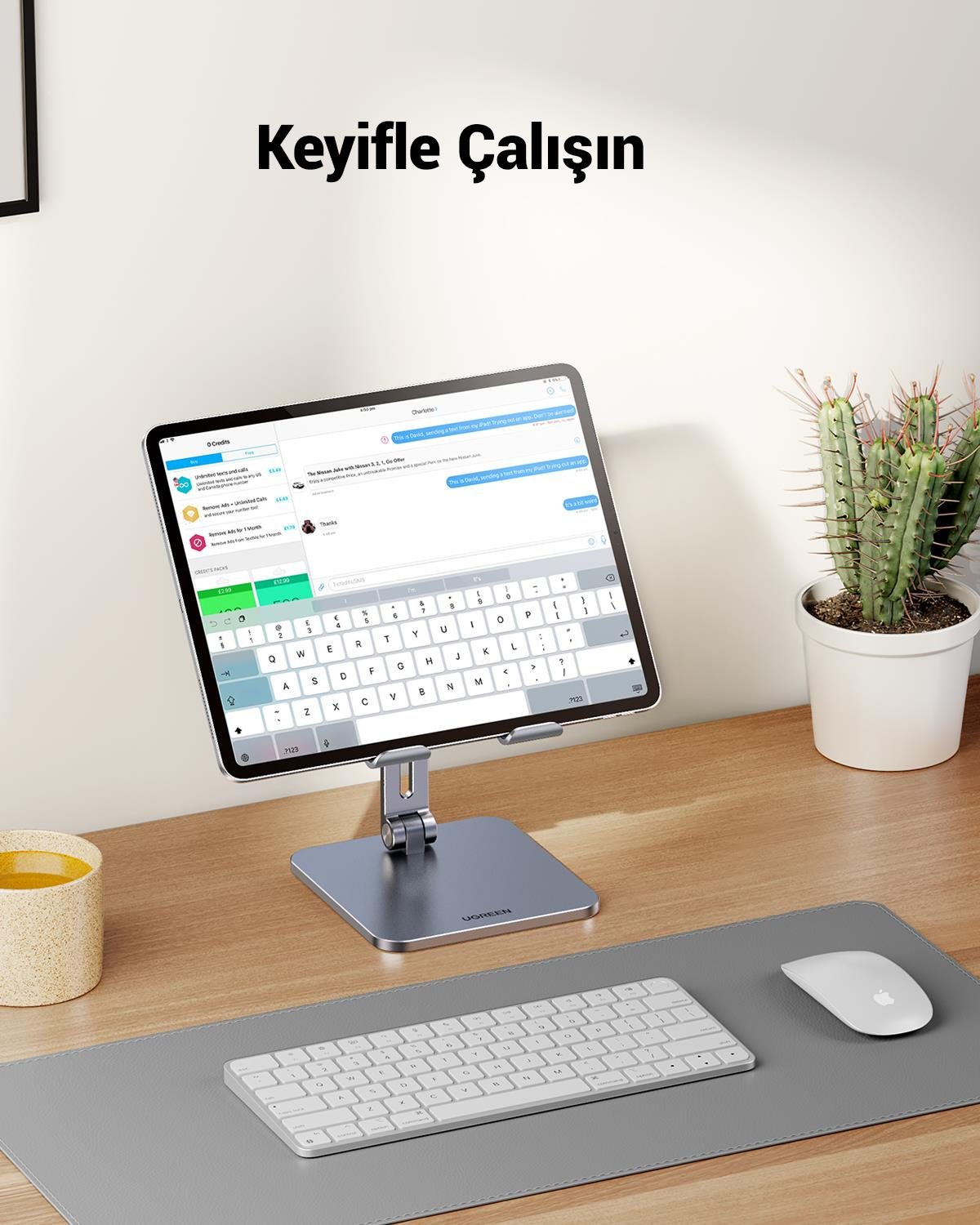 UGREEN Ayarlanabilir Metal Tablet Tutucu Standı, Uzay Grisi, 40393