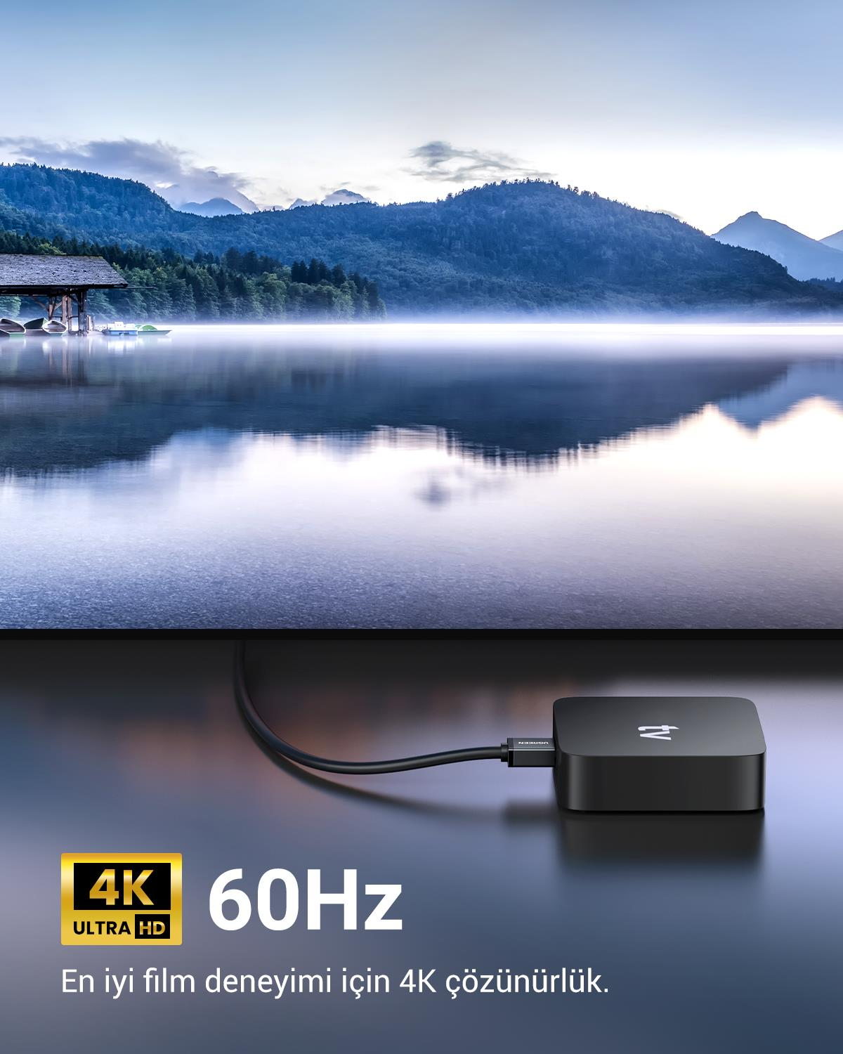 UGREEN HDMI 4K Cable Male to Male 90 Degree Black 2m, 10173