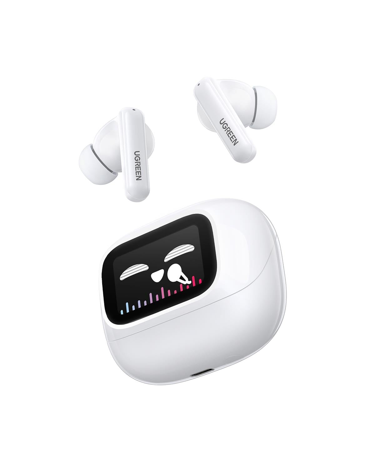 UGREEN HiTune T6 Magic Aktif Gürrültü Engelleyici Ekranlı Kablosuz Kulak İçi Kulaklık, 30 Saat Çalma Süresi, 4 Mikrofon, ANC, Beyaz, 55137
