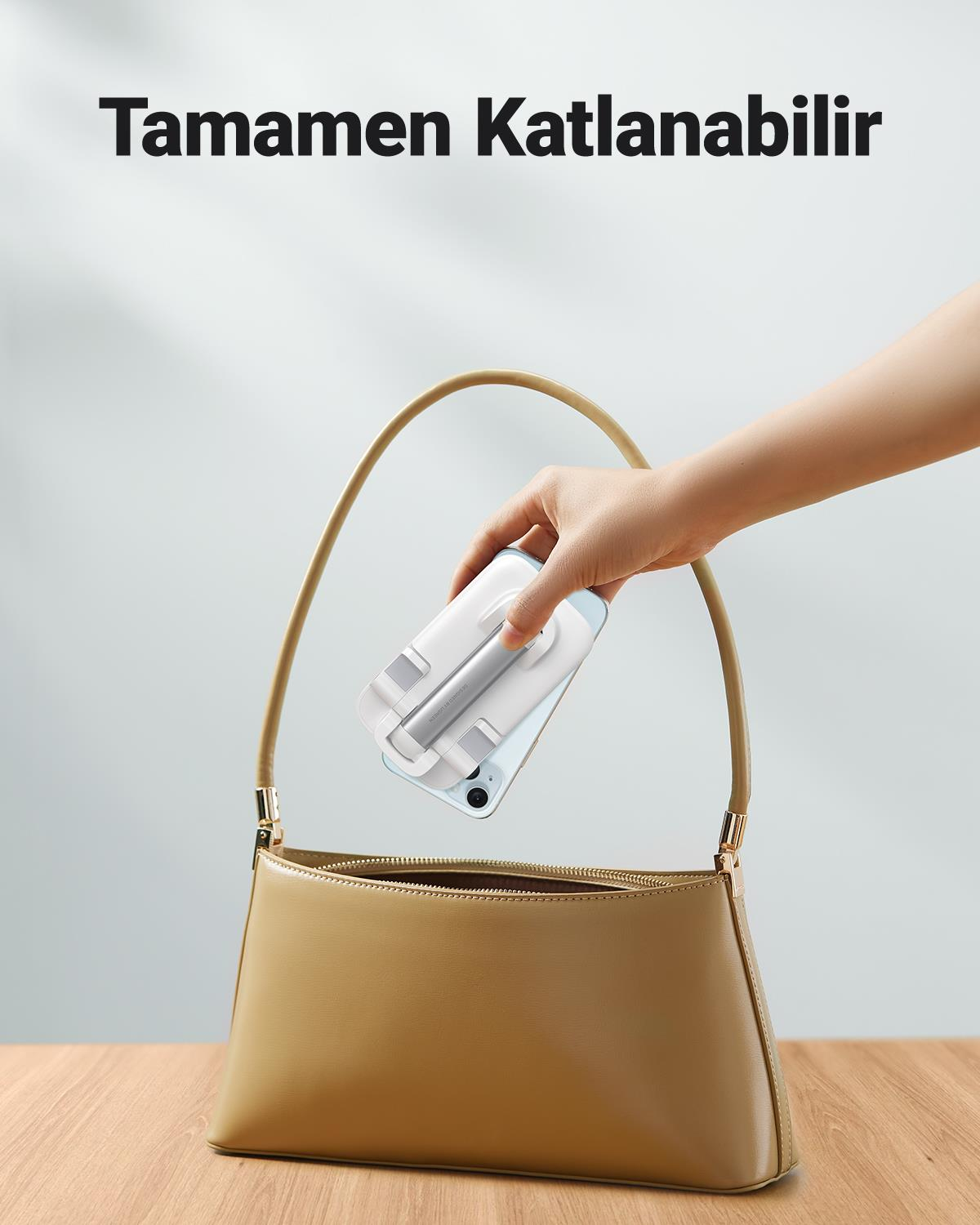 UGREEN Katlanabilir Çok Açılı Yükseklik Ayarlı Telefon Standı, Beyaz, 20434