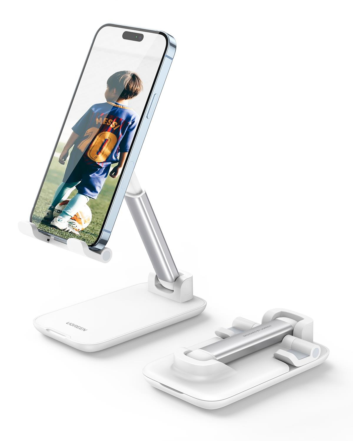 UGREEN Katlanabilir Çok Açılı Yükseklik Ayarlı Telefon Standı, Beyaz, 20434