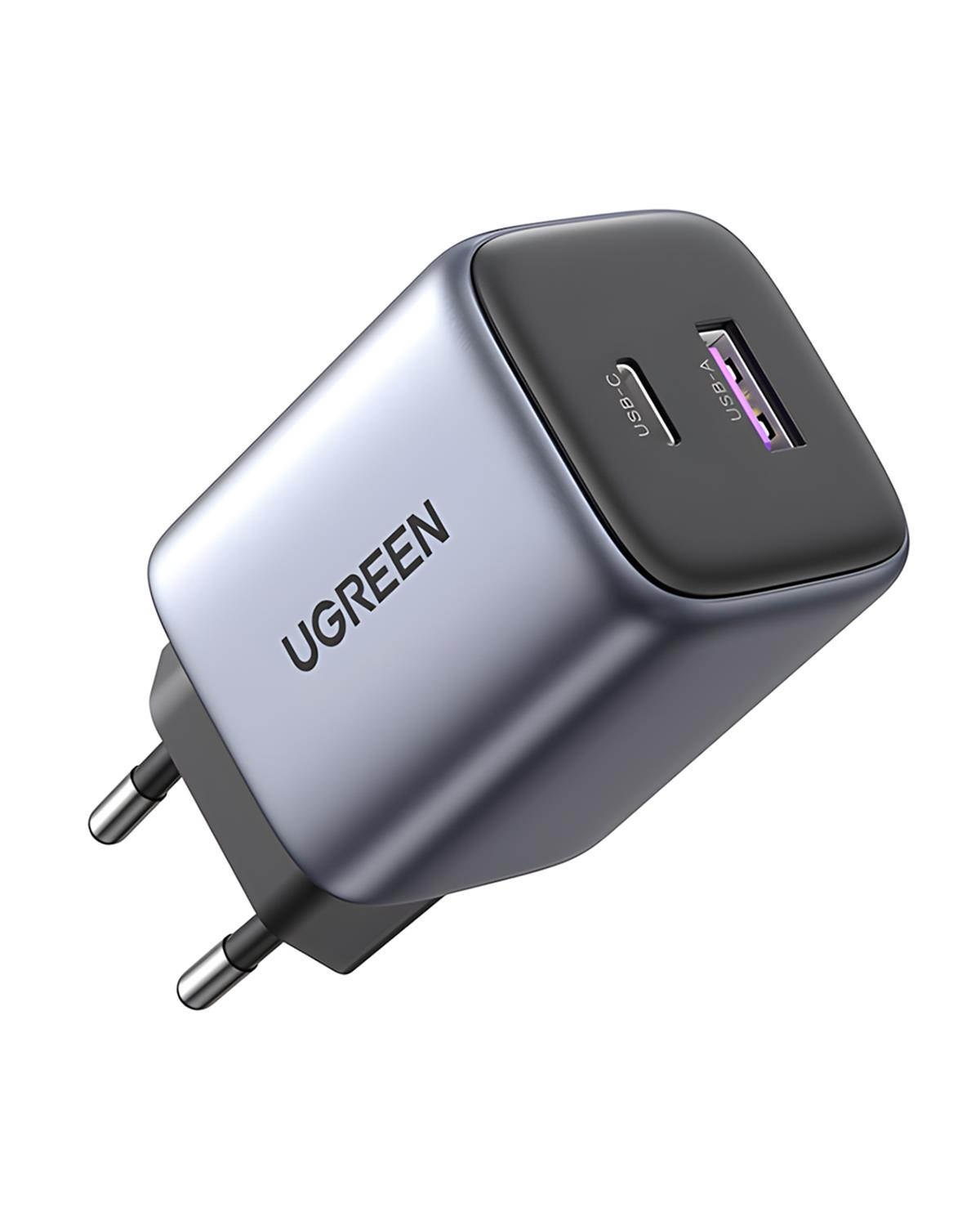 UGREEN Nexode 35W GaN 2 Portlu Hızlı Şarj Cihazı USB Type-C QC PD 1xUSB-C, 1xUSB-A, Uzay Grisi, 15539