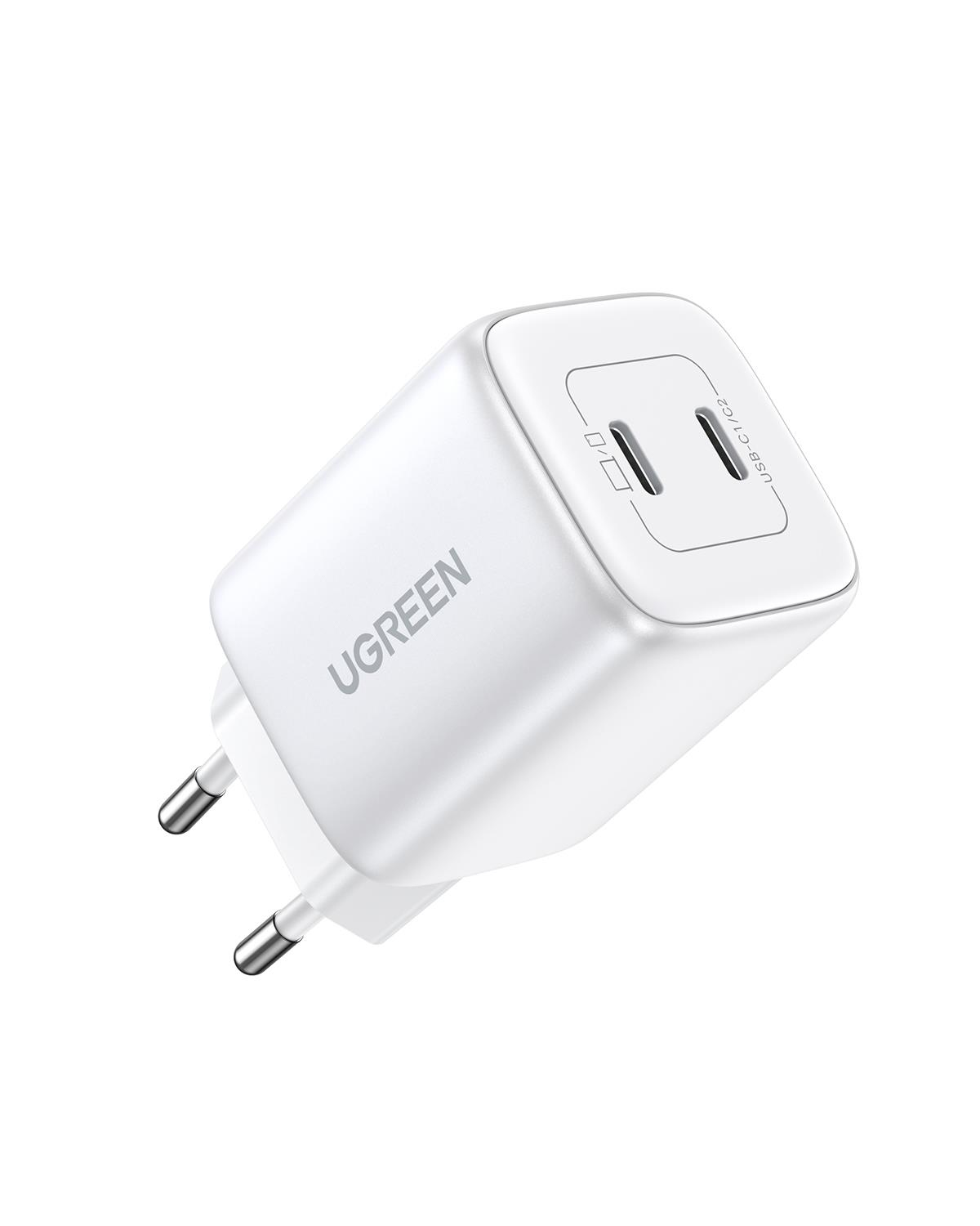 UGREEN Nexode 45W GaN Hızlı Şarj Cihazı Type-C QC PD 2xUSB-C, Beyaz, 15327