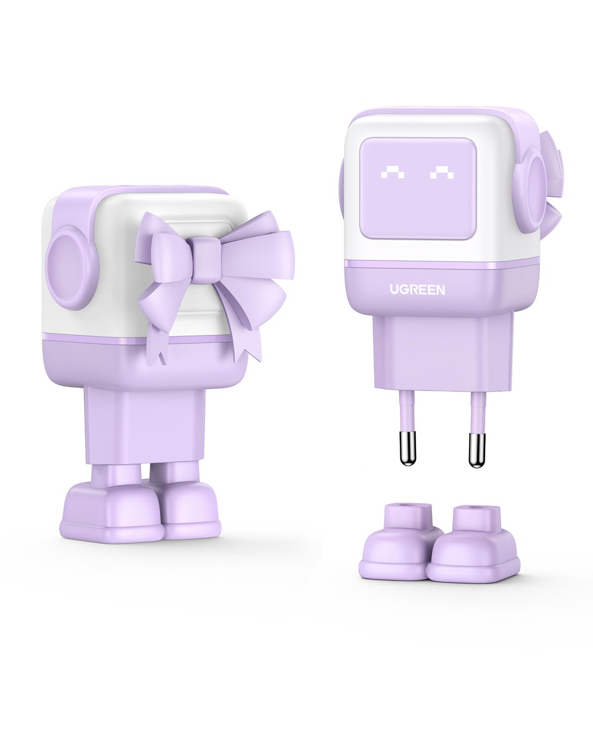 UGREEN Nexode Uno 65W Robot GaN Hızlı Şarj Cihazı, Mor, 35291