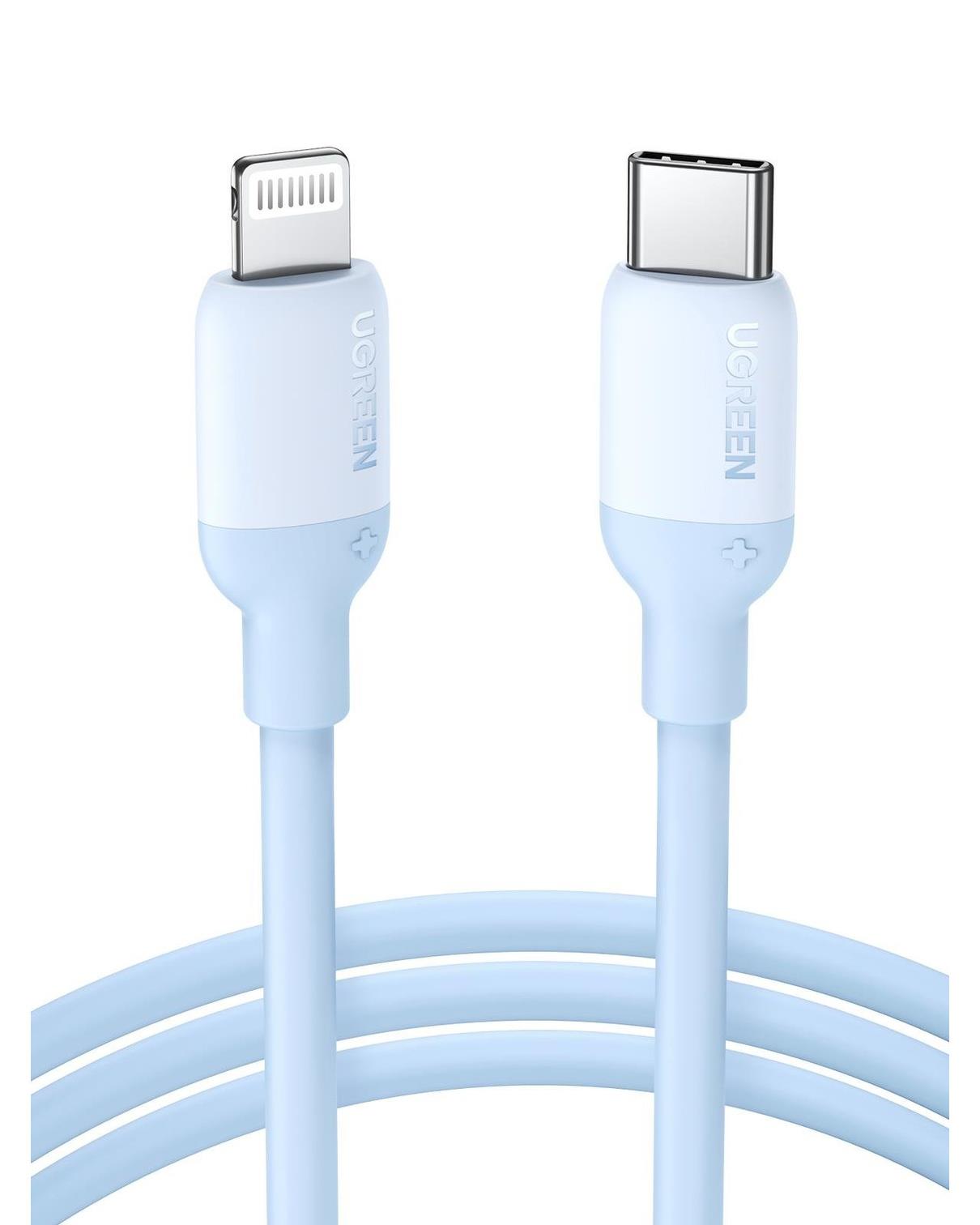 UGREEN Type-C to Lightning 3A PD MFi Sertifikalı Hızlı Şarj Kablosu, 1 Metre, Mavi, 20313