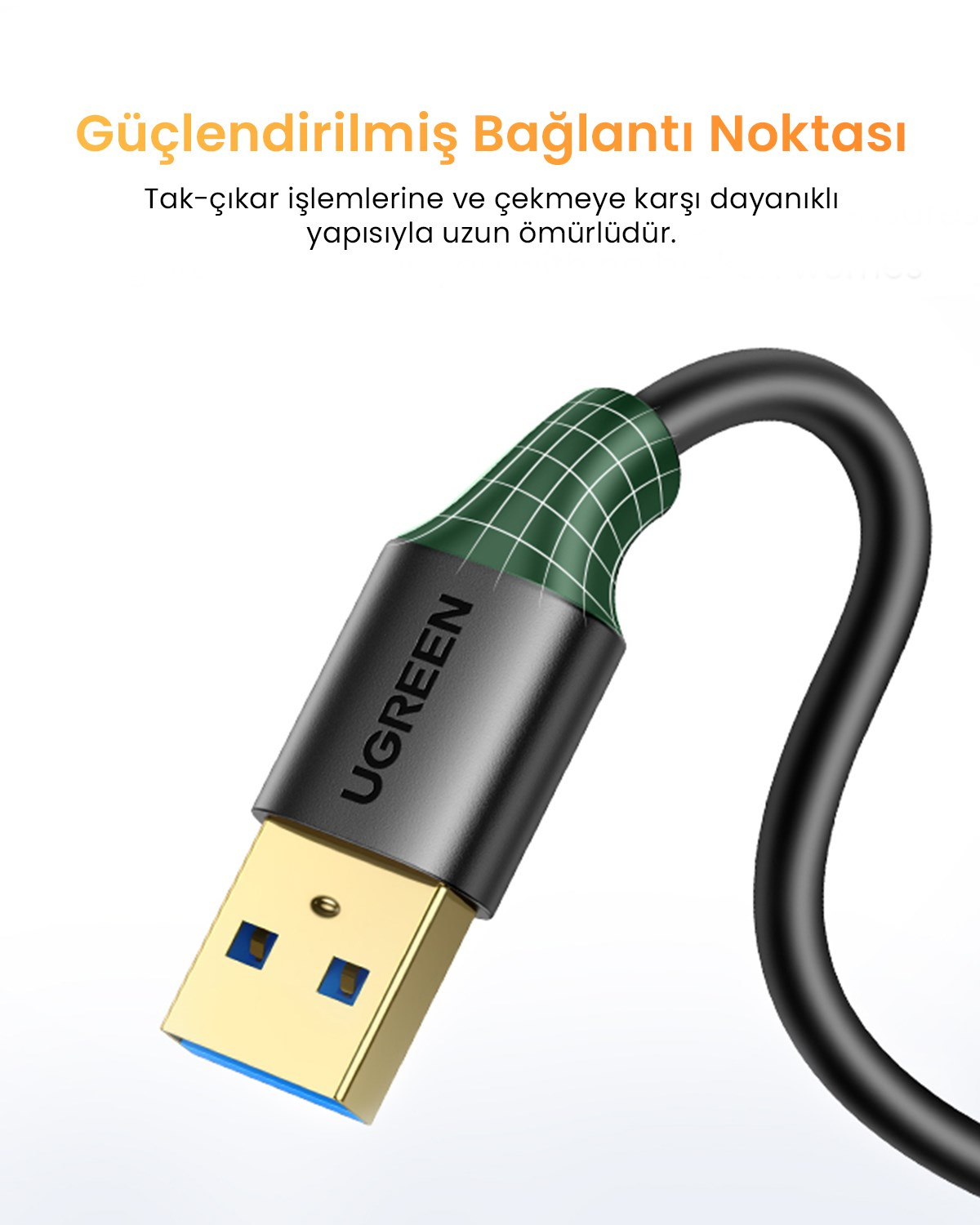 UGREEN USB 3.0 Uzatma Kablosu 2 Metre, Siyah, 10373