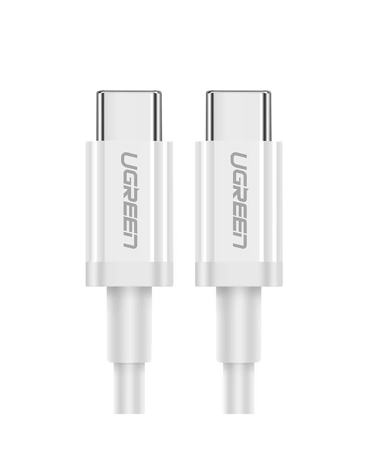 UGREEN USB-C 60W 3A QC PD Hızlı Şarj Kablosu, 2 Metre, Beyaz, 60520