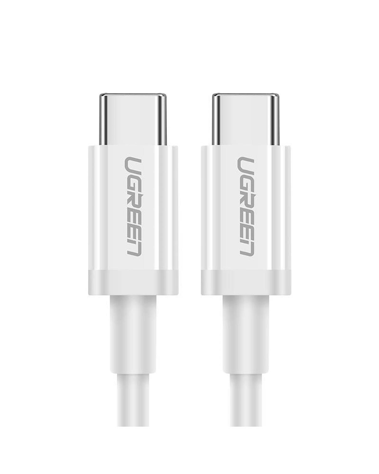 UGREEN USB-C 60W 3A QC PD Hızlı Şarj Kablosu, 1 Metre, Beyaz, 60518
