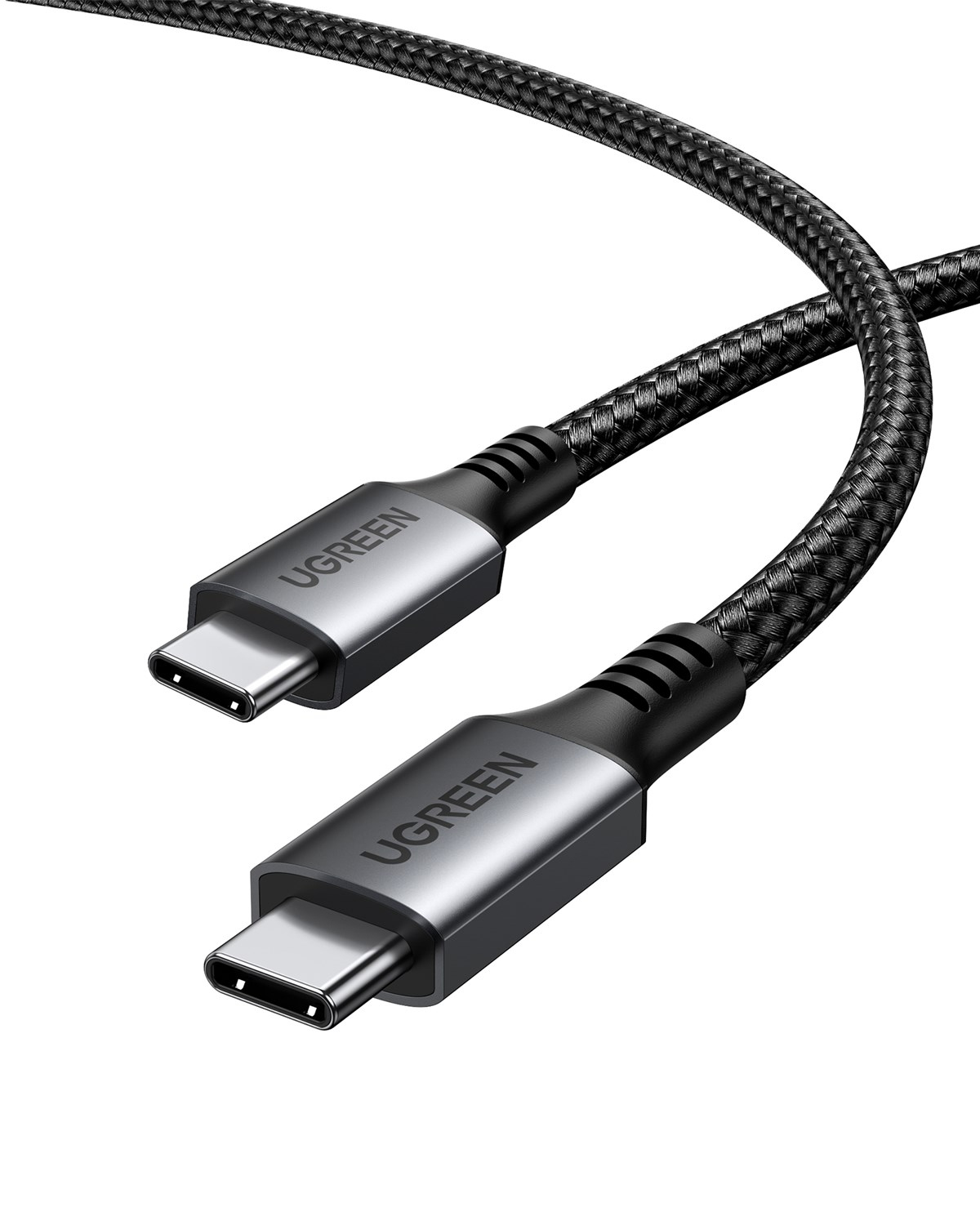 UGREEN USB-C 60W 3A QC PD Örgülü Hızlı Şarj Kablosu, 2 Metre, Siyah, 15374