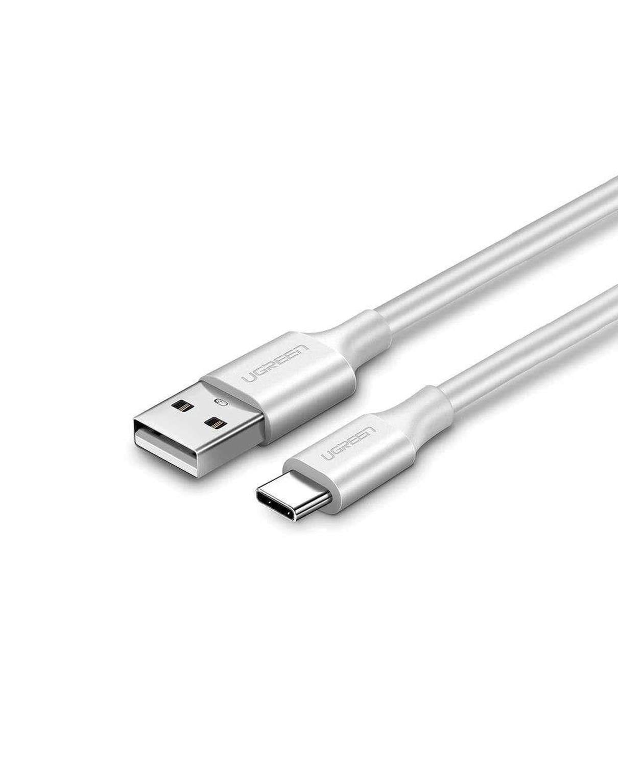 UGREEN USB-C to USB-A 3A QC Hızlı Şarj Kablosu, 2 Metre, Beyaz, 60123