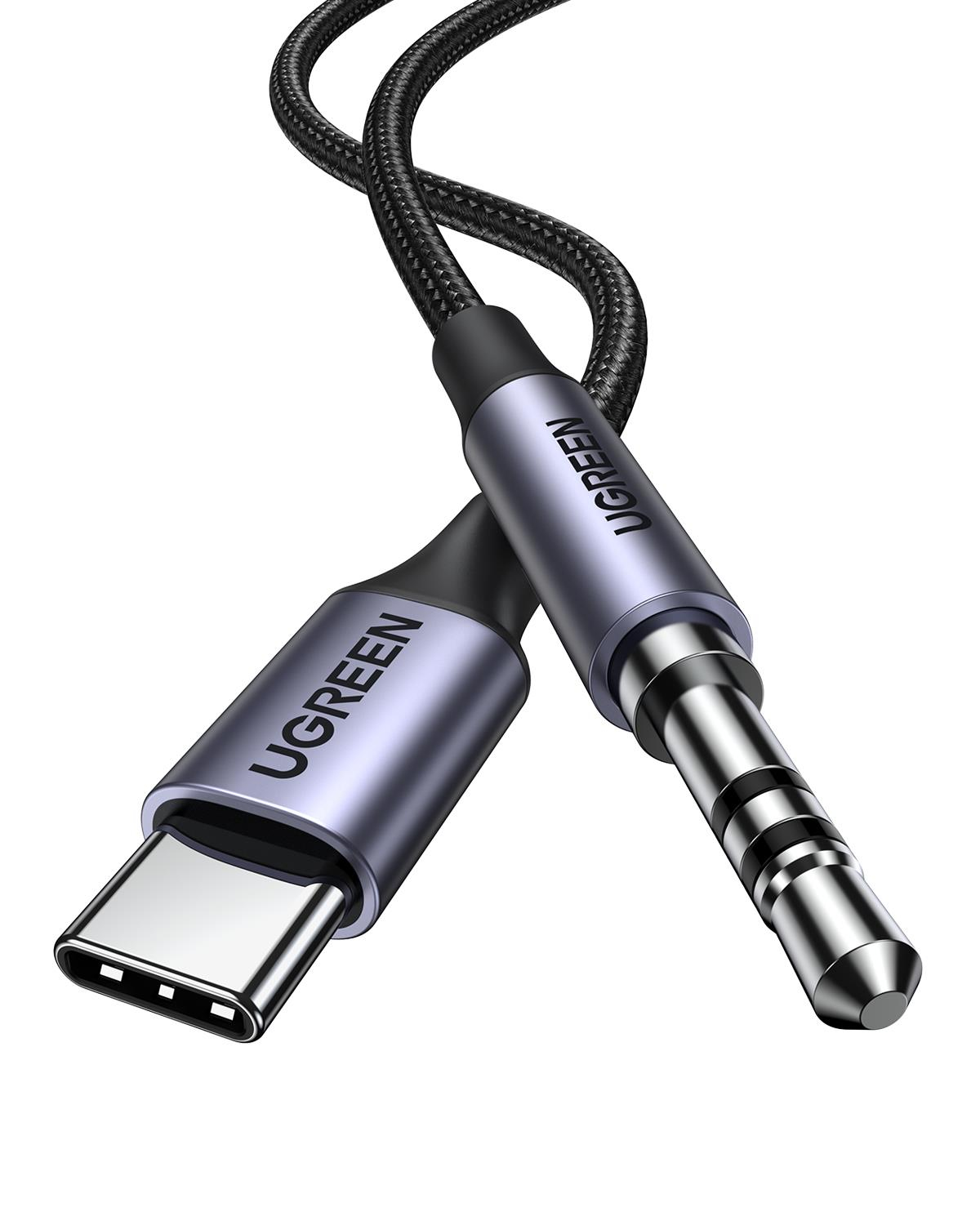 UGREEN USB-C Type-C Jak Aux Ses Kablosu 3.5mm, Gümüş, 30633, Apple cihazlarla uyumlu değildir