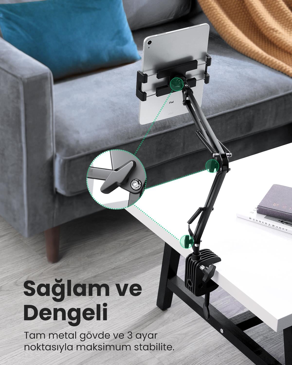 UGREEN Uzun Kollu Ayarlanabilir Tablet ve Telefon Tutucu, 50394