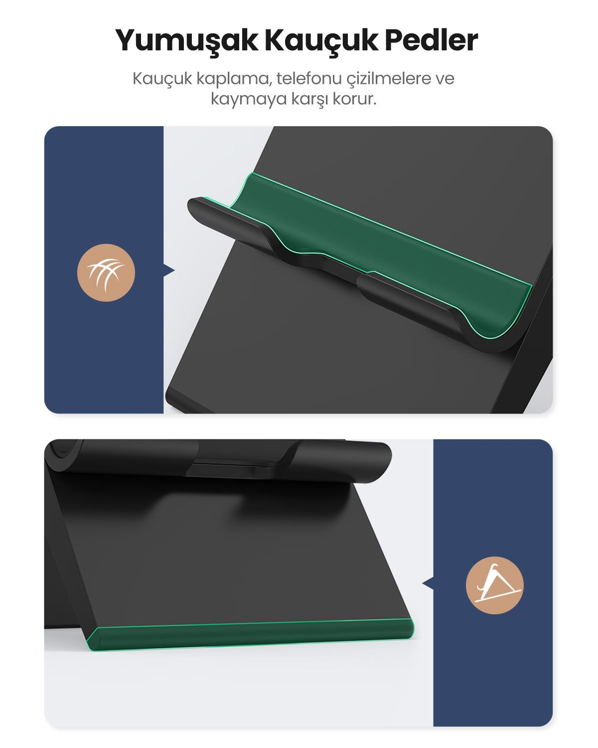 UGREEN Yükseklik Ayarlı Telefon Tutucu Standı, Siyah, 80903