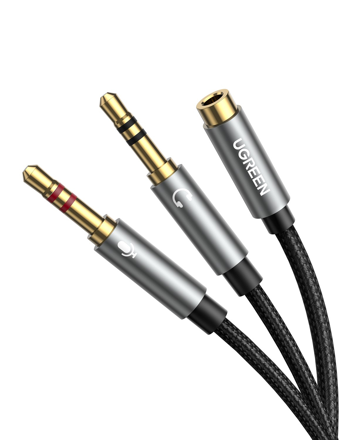UGREEN 3.5mm Ses-Mikrofon Birleştirici Y Kulaklık Ses Ayırıcı Kablo Mikrofon Stereo Jak Kulaklık Bağlantı Noktası Kablosu, 20899