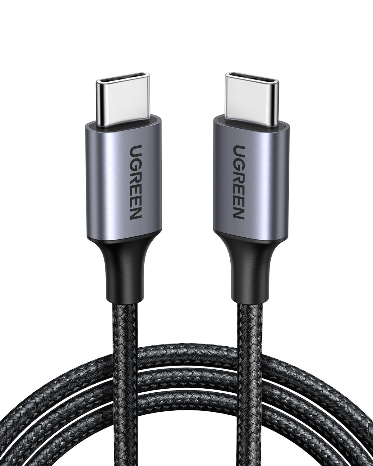UGREEN Type-C 60W Örgülü Hızlı Şarj Kablosu, Siyah