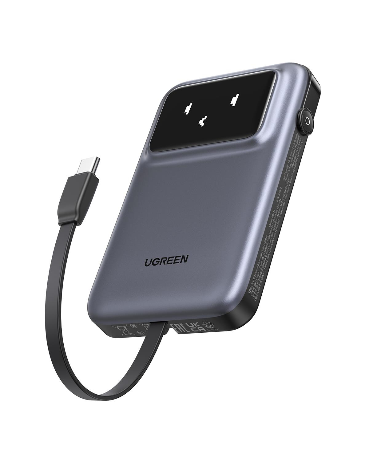 UGREEN Uno Dahili Kablolu 10.000 mAh 30W Powerbank