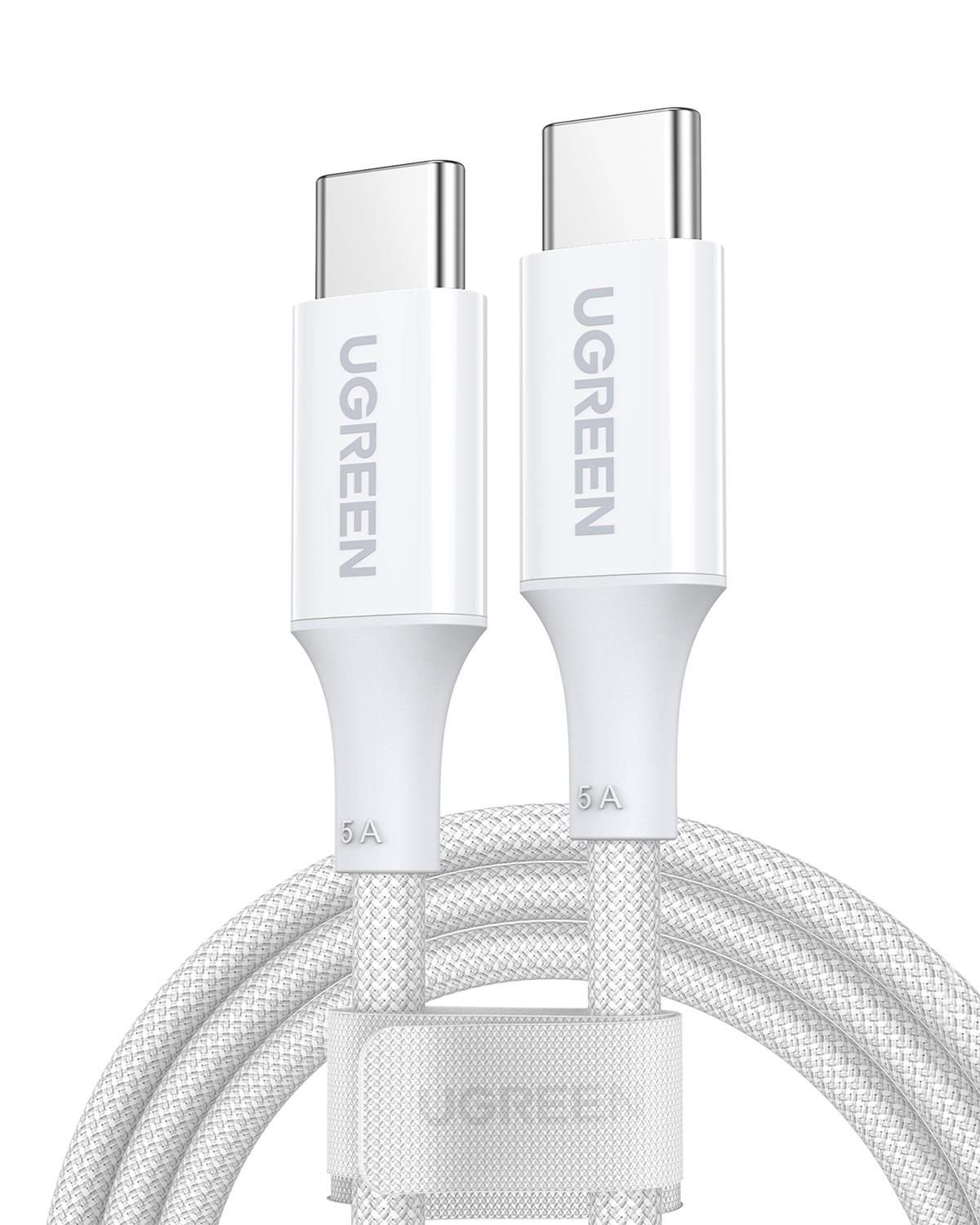 UGREEN USB-C 100W 3A QC PD Şarj Kablosu, Beyaz