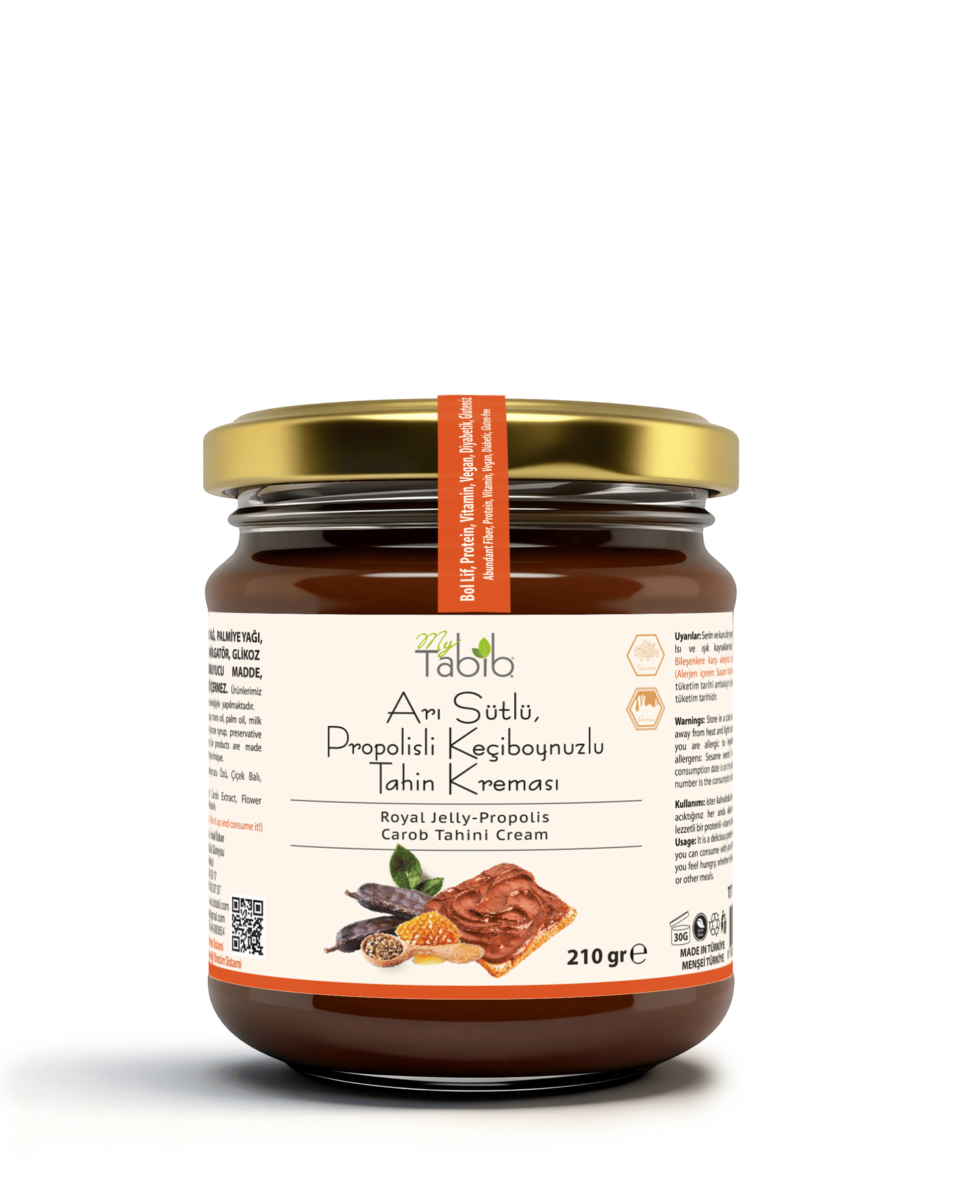 KEÇİBOYNUZU TAHİN KREMASI-ARISÜTLÜ-PROPOLİSLİ 210 GR