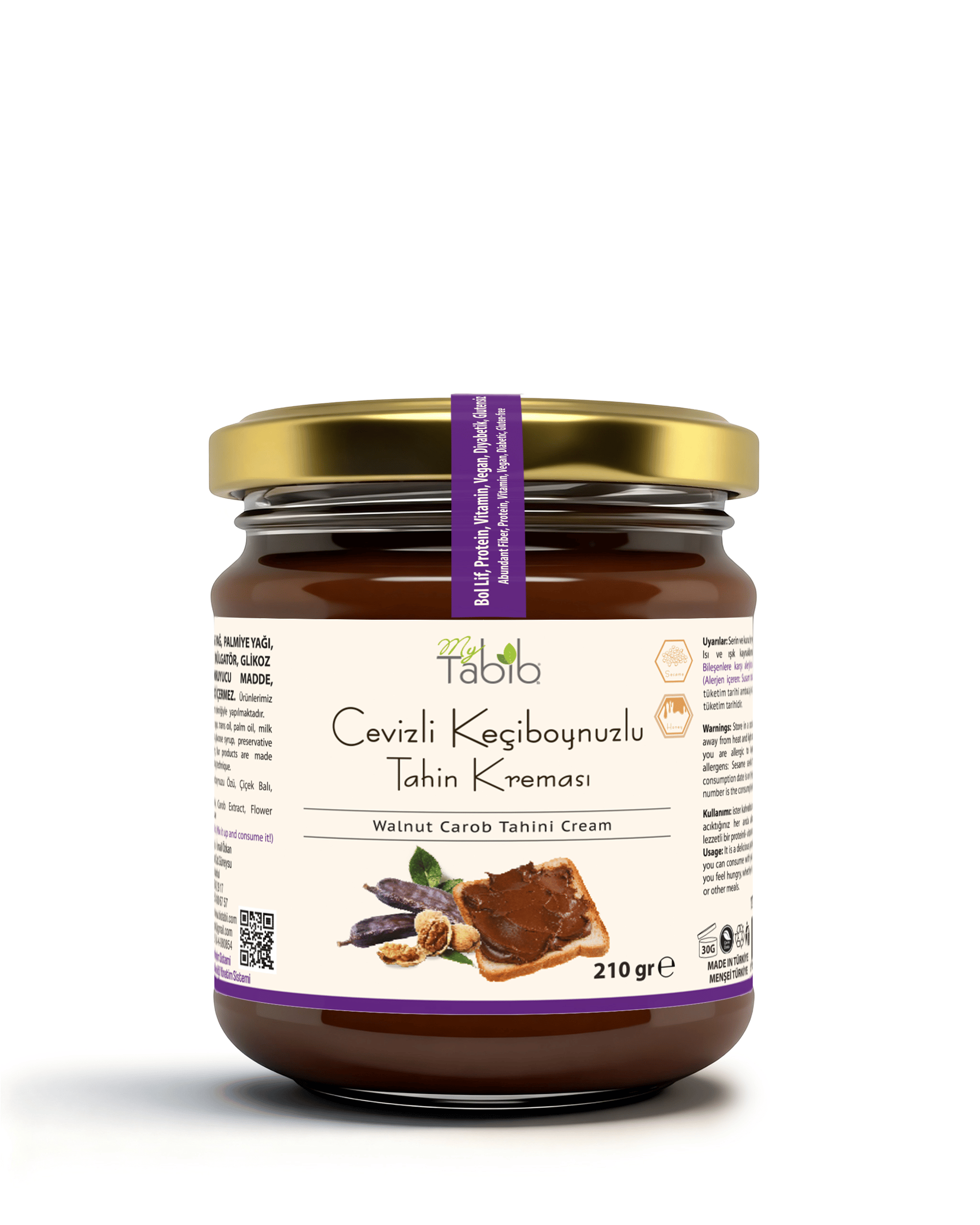 KEÇİBOYNUZU TAHİN KREMASI-CEVİZLİ 210 GR