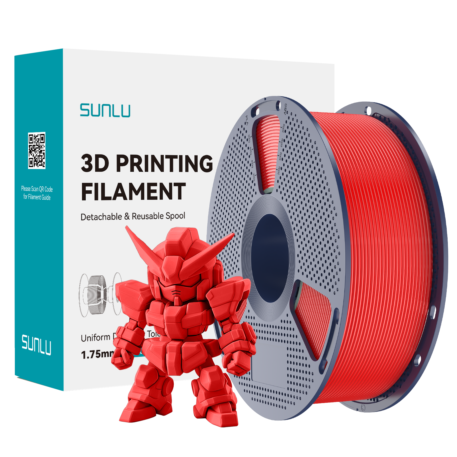 SUNLU PLA+ 2.0 Filament Red