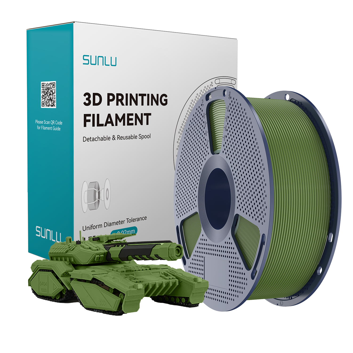 SUNLU PLA Filament Olive Green