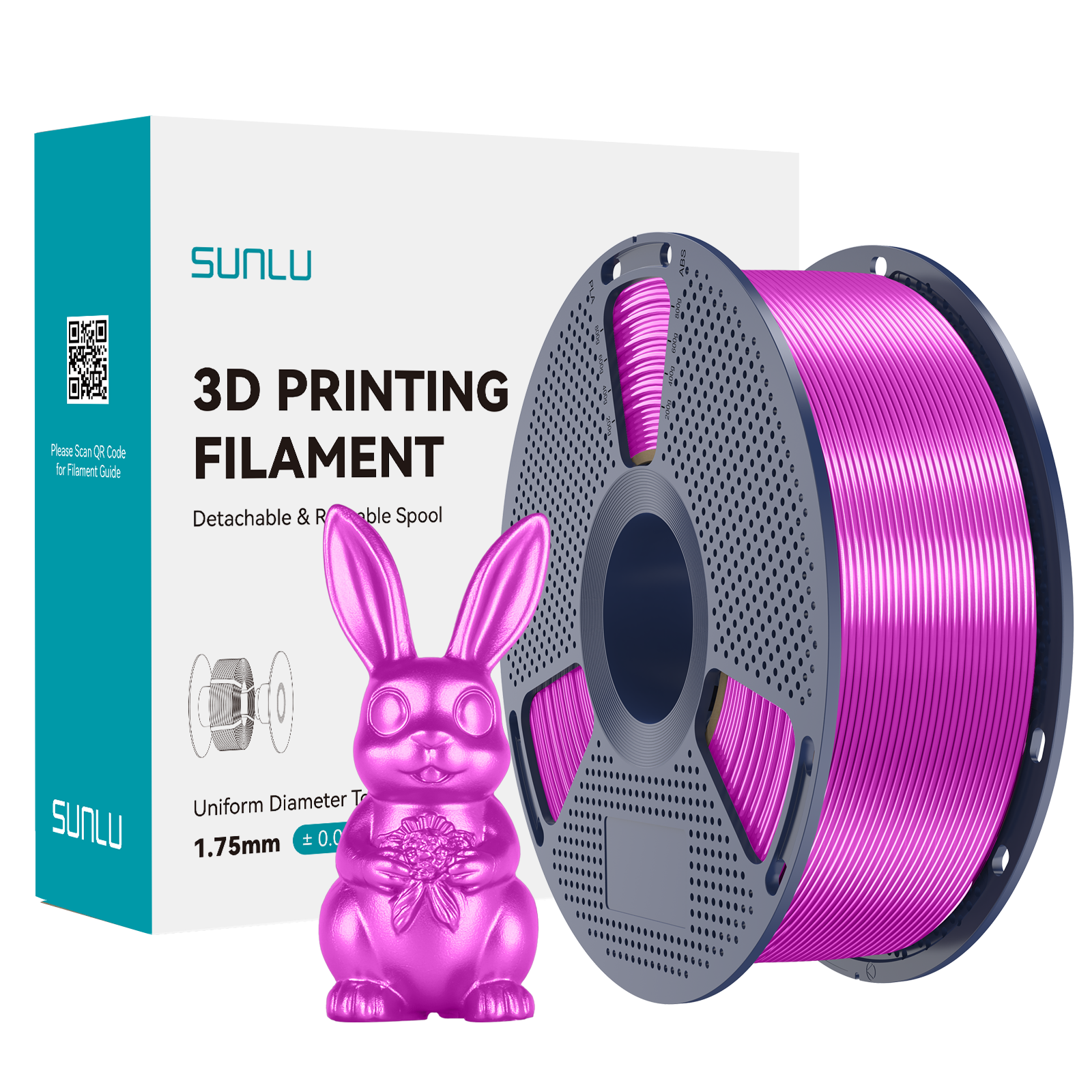 SUNLU Silk PLA+ Filament Purple