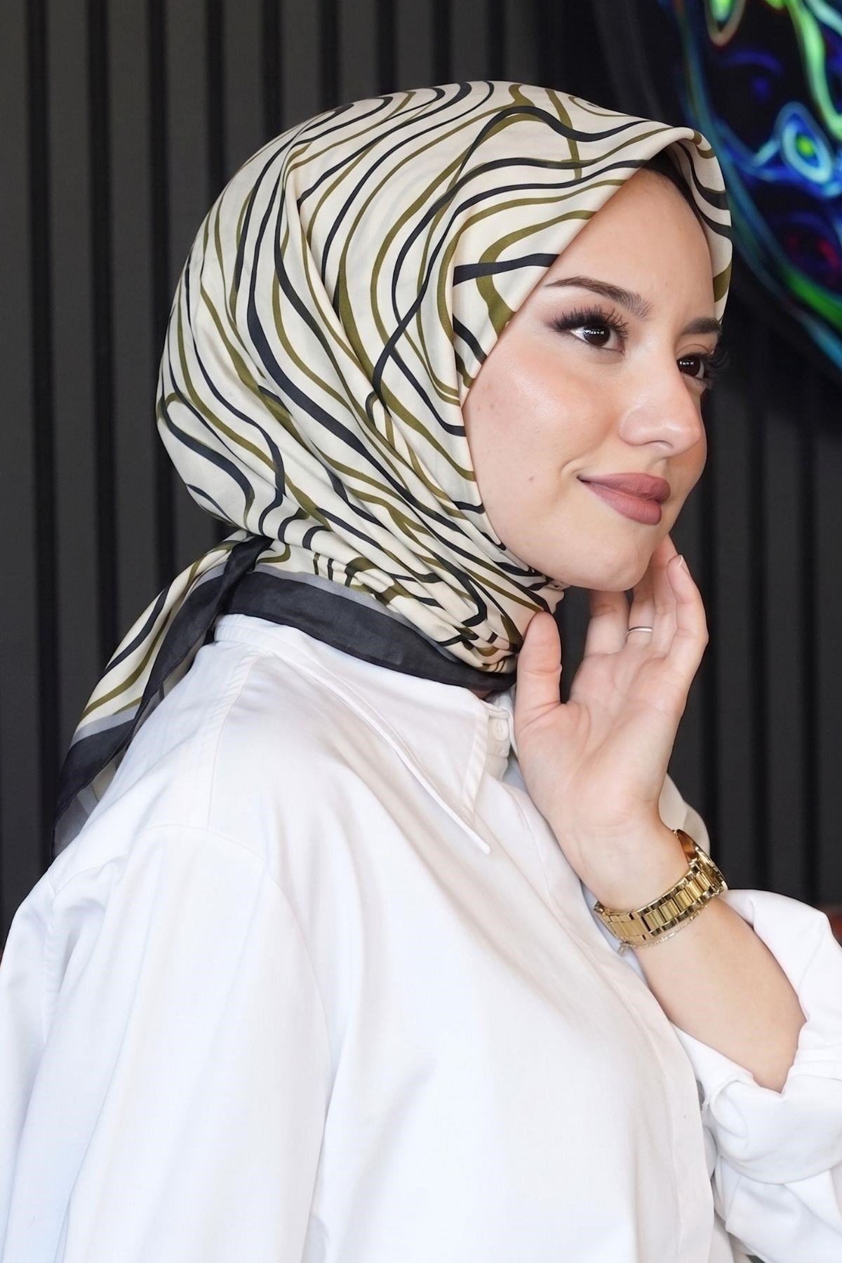 Dalga Desen Hardal Soft Pamuk Eşarp